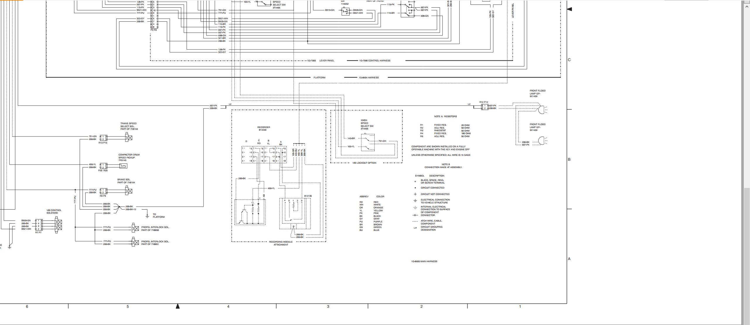 CAT Vibratory Compactor CS 531 to CS 573 Electrical Schematic KENR1885 00 1993 (2)