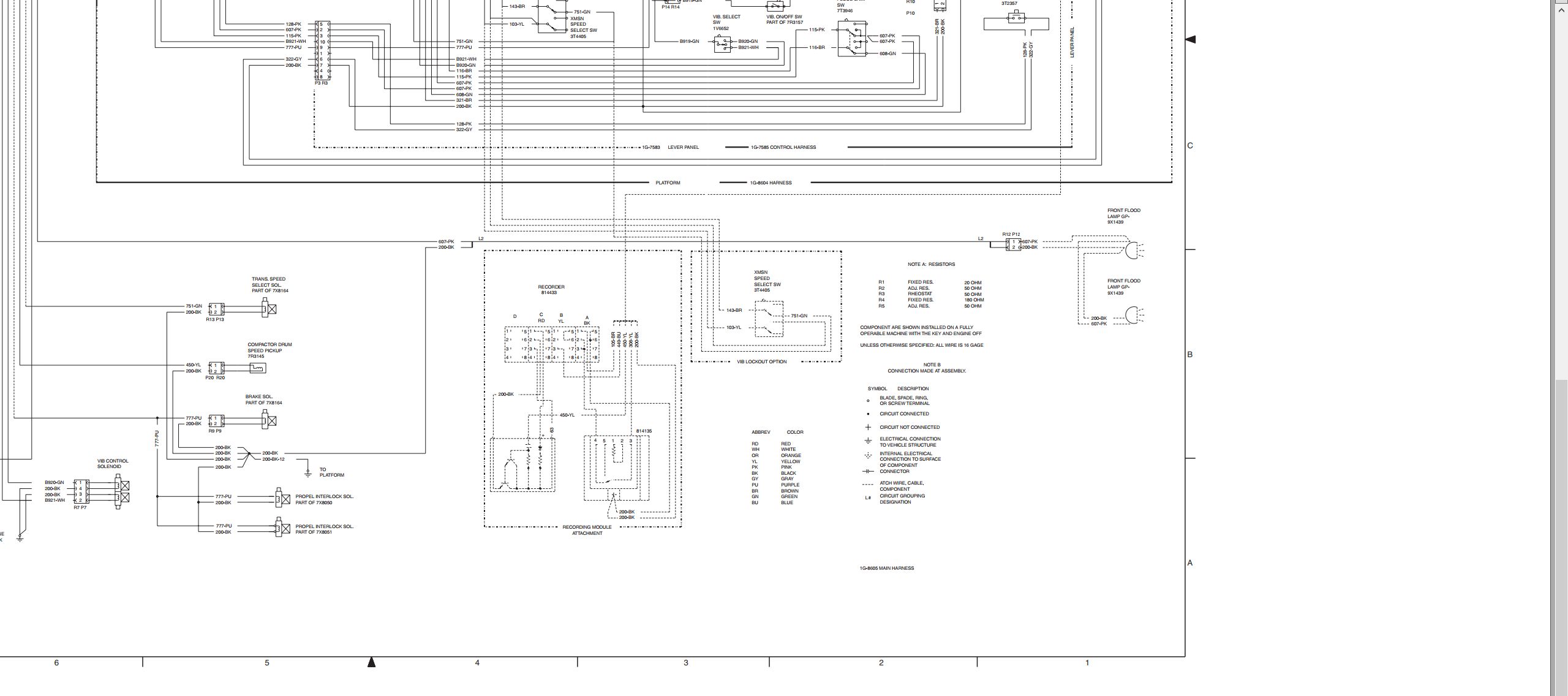 CAT Vibratory Compactor CS 531 to CS 583 Electrical Schematic KENR1885 00 1993 (2)