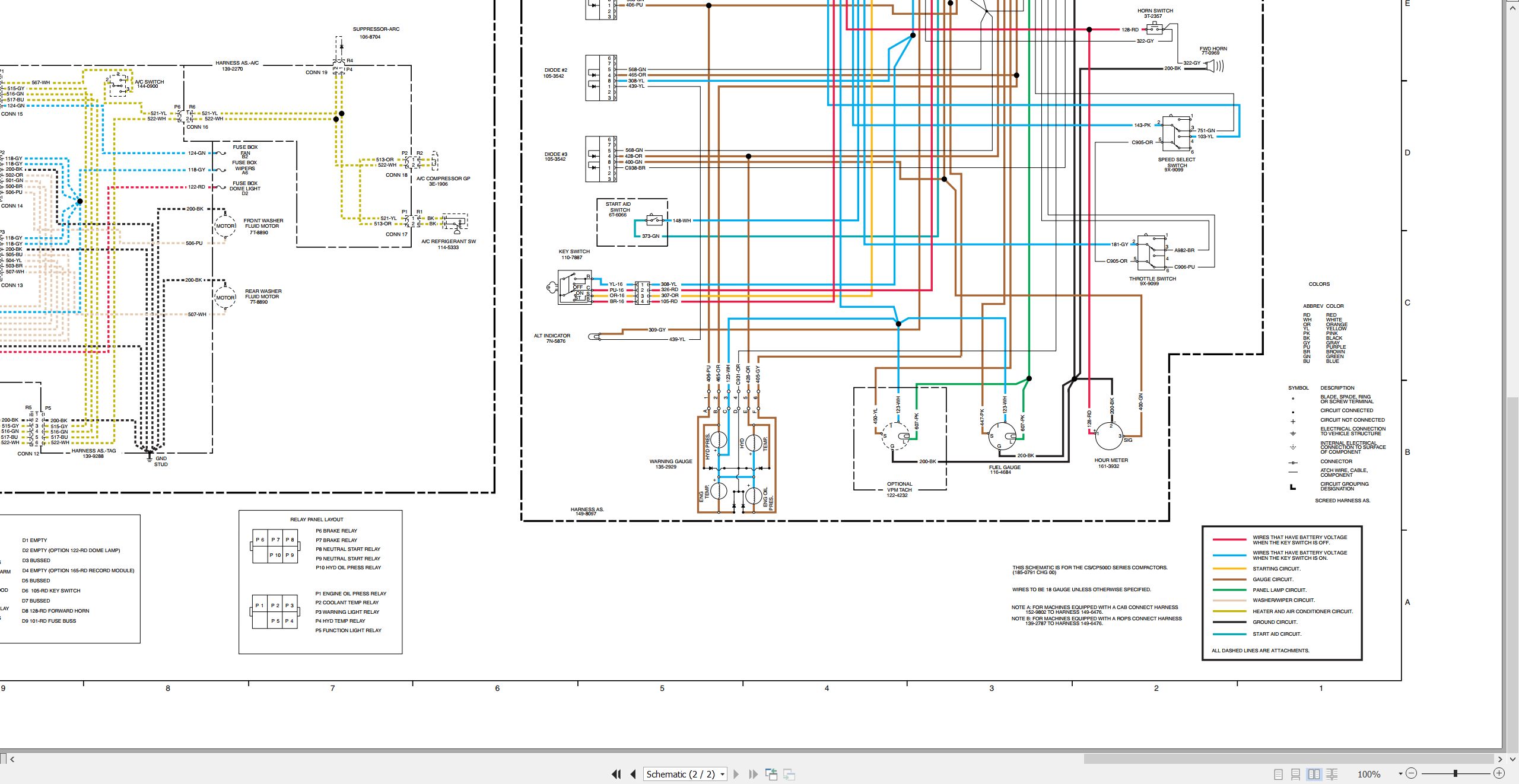 CAT Vibratory Compactor CS 531D Electrical Hydraulic Schematic (2)