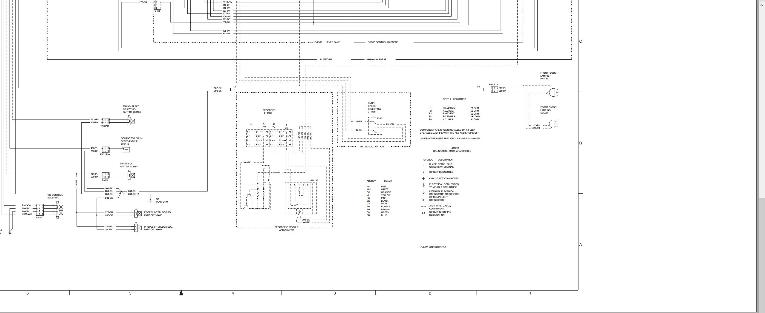 CAT Vibratory Compactor CS 533 to CS 583 Electrical Schematic KENR1885 00 1993 (2)