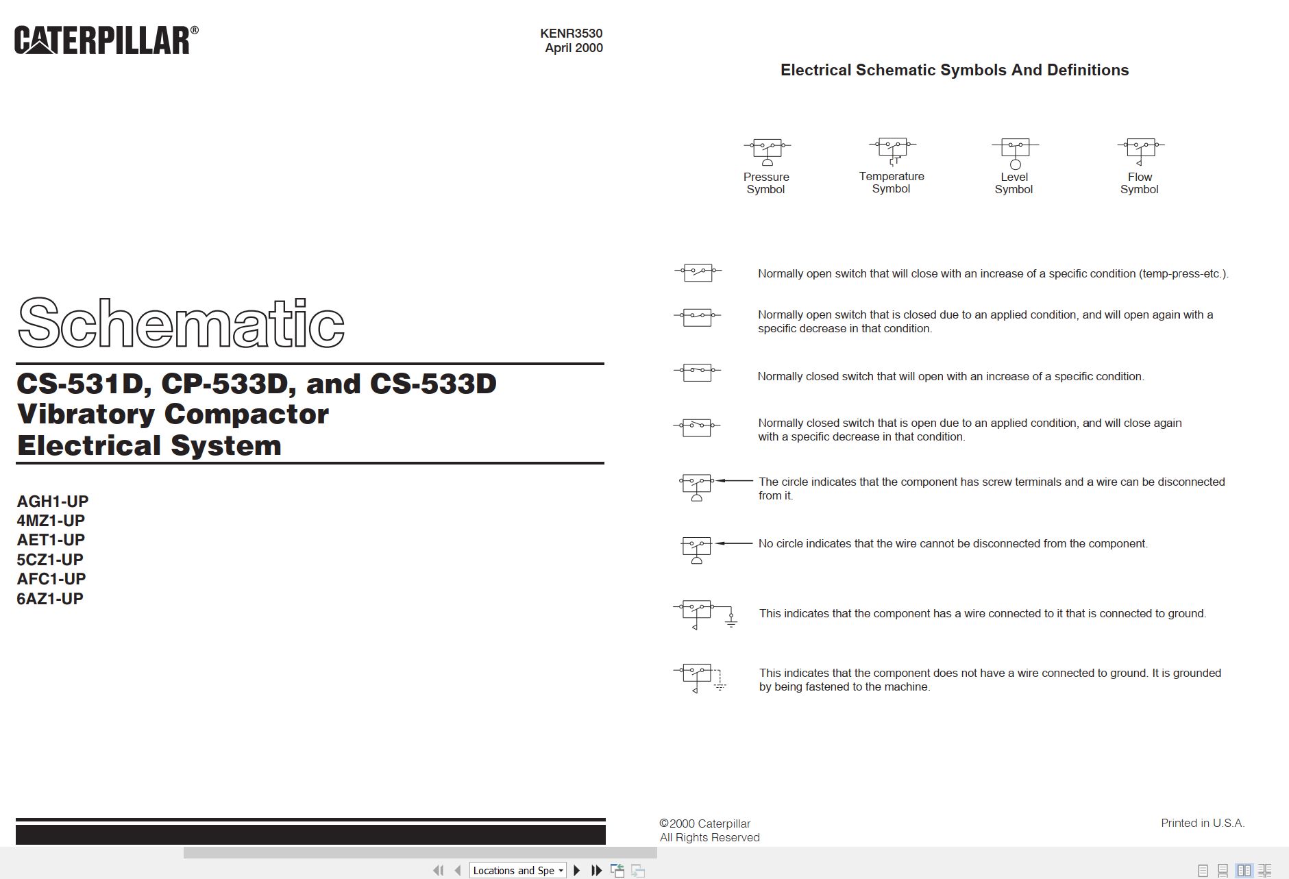 CAT Vibratory Compactor CS 533D Electrical Hydraulic Schematic (1)