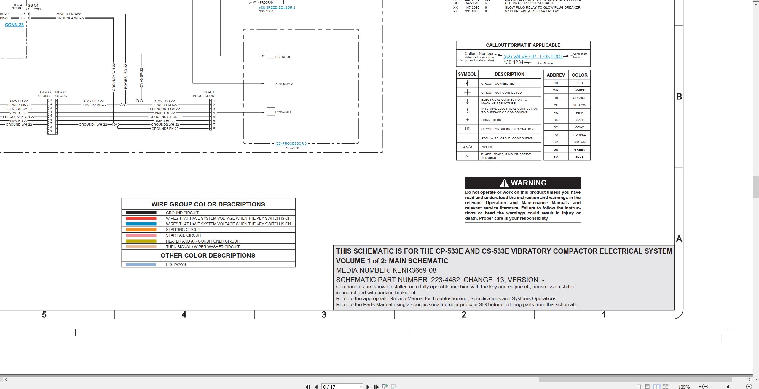 CAT Vibratory Compactor CS 533E Electrical Hydraulic Schematic (2)