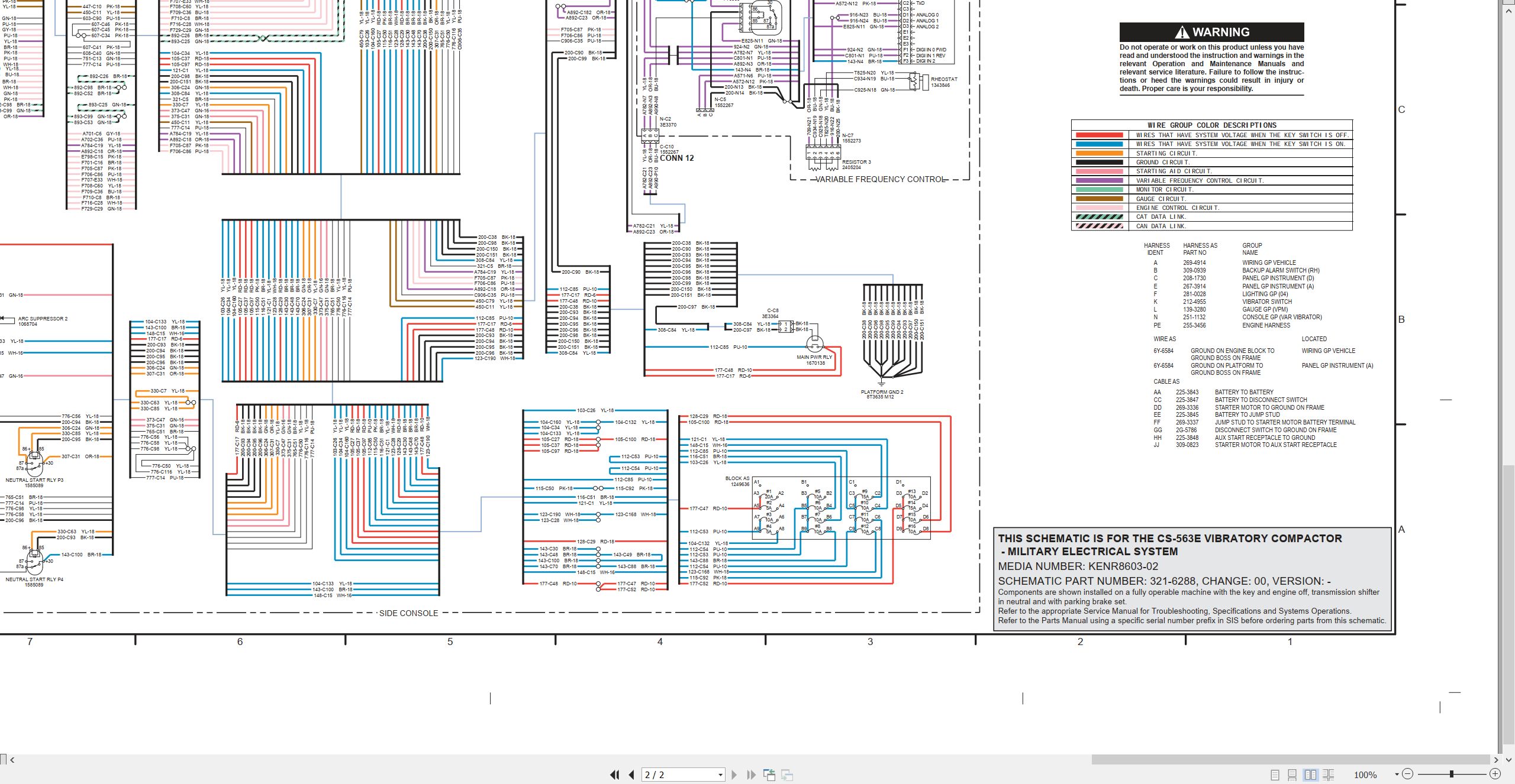 CAT Vibratory Compactor CS 536E Electrical Schematic KENR8603 02 2025 (2)
