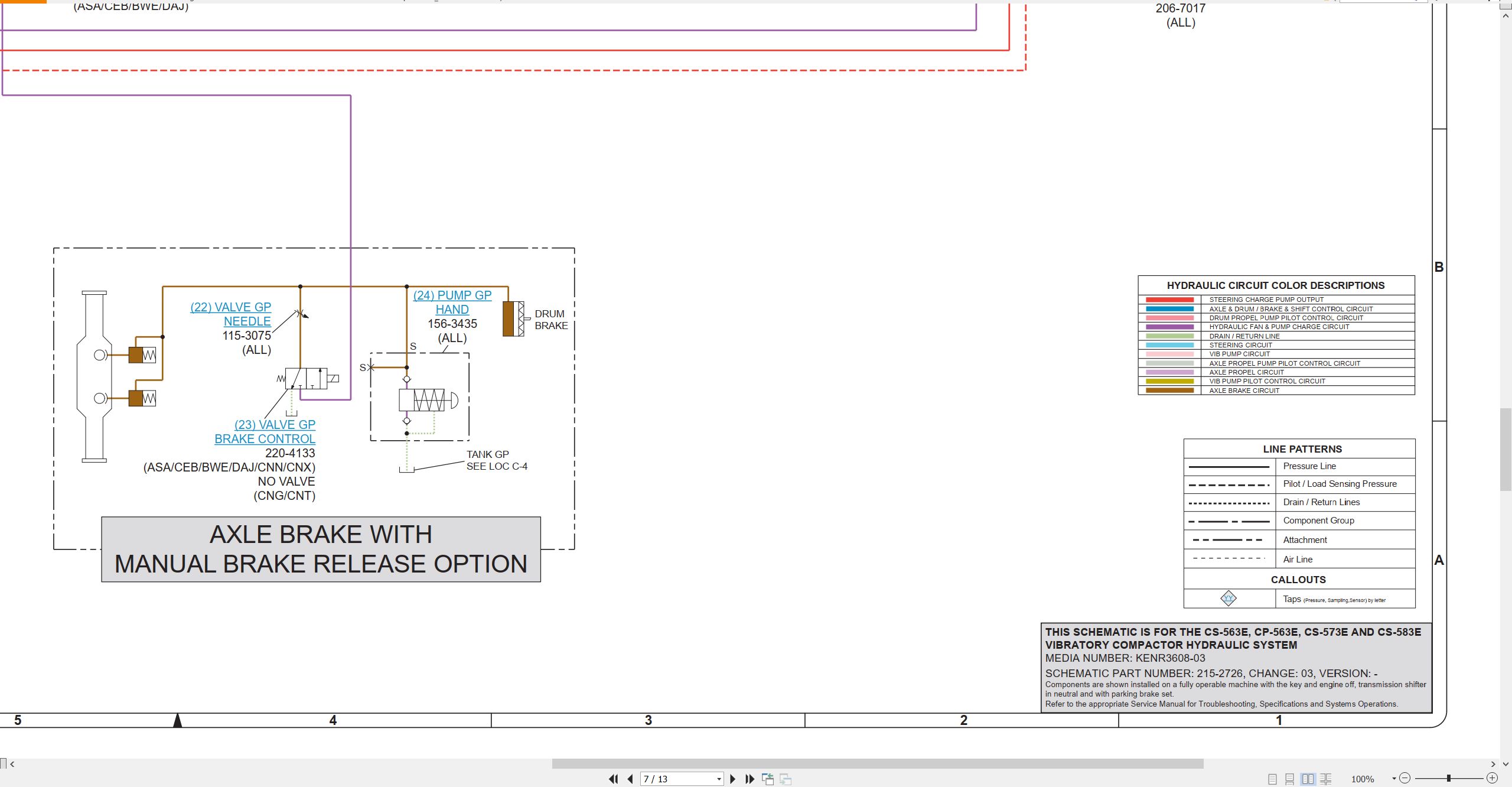 CAT Vibratory Compactor CS 563E Electrical Hydraulic Schematic (3)