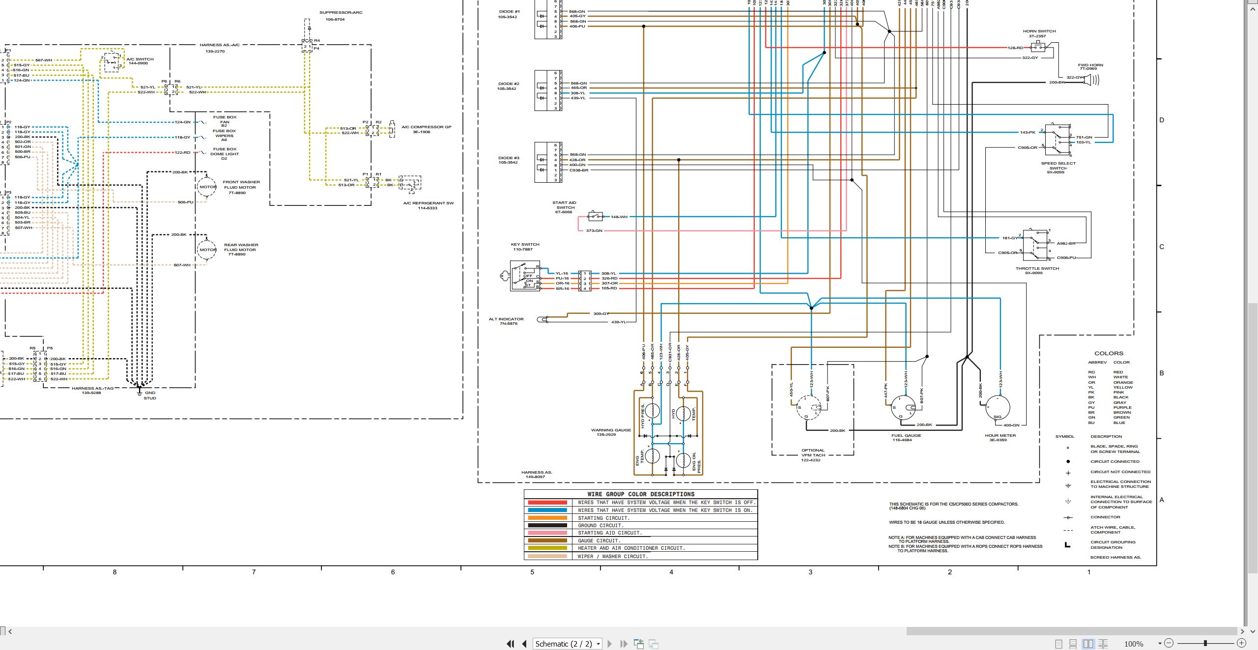 CAT Vibratory Compactor CS 573D Electrical Hydraulic Schematic (2)