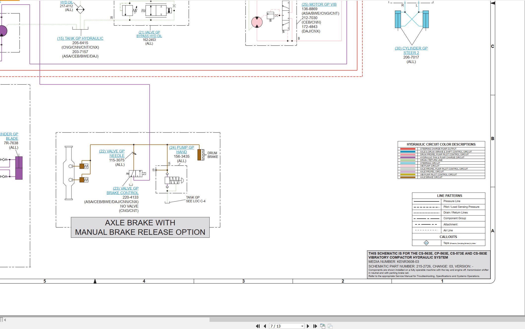 CAT Vibratory Compactor CS 573E Electrical Schematic Hydraulic Schematic (3)