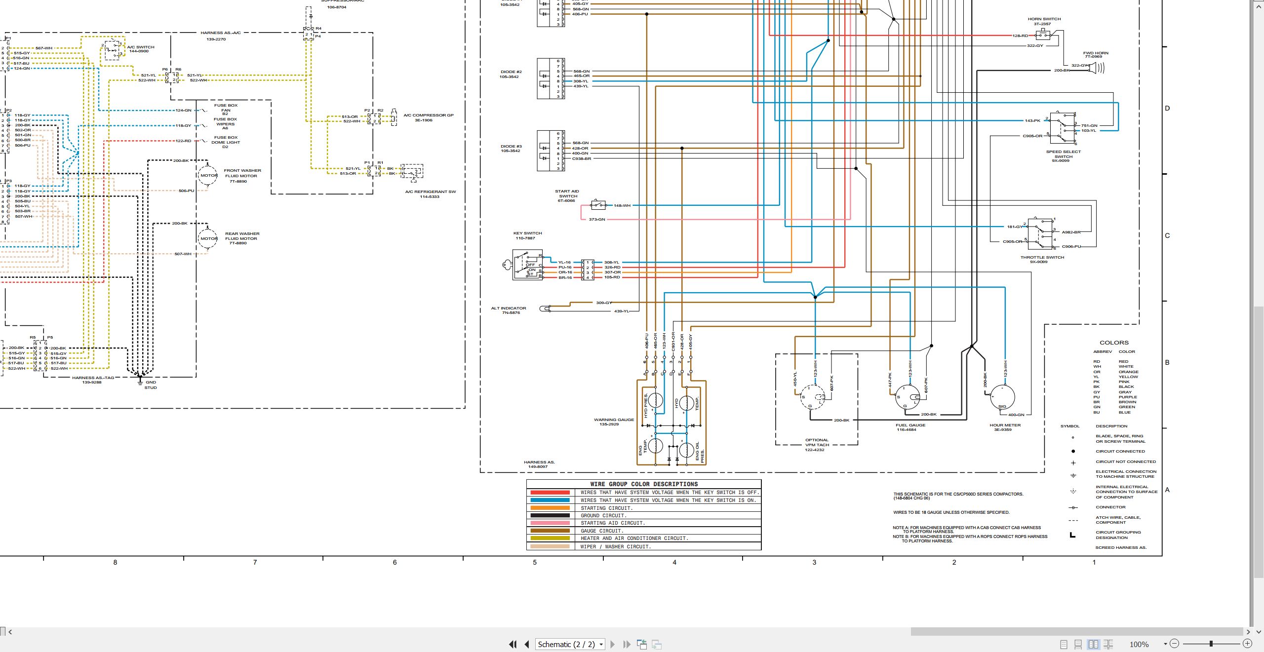 CAT Vibratory Compactor CS 583D Electrical Hydraulic Schematic (2)