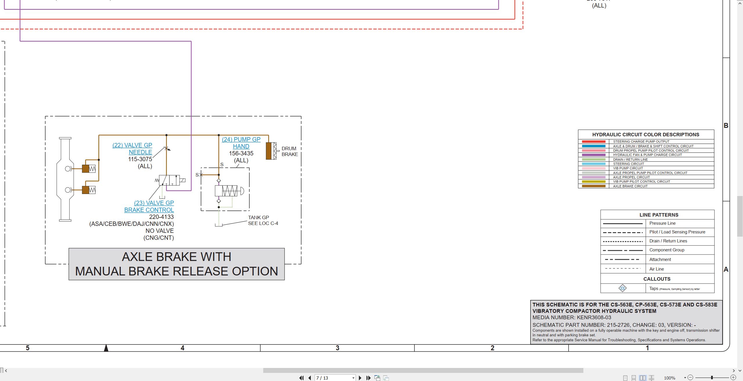 CAT Vibratory Compactor CS 583E Electrical Hydraulic Schematic (3)