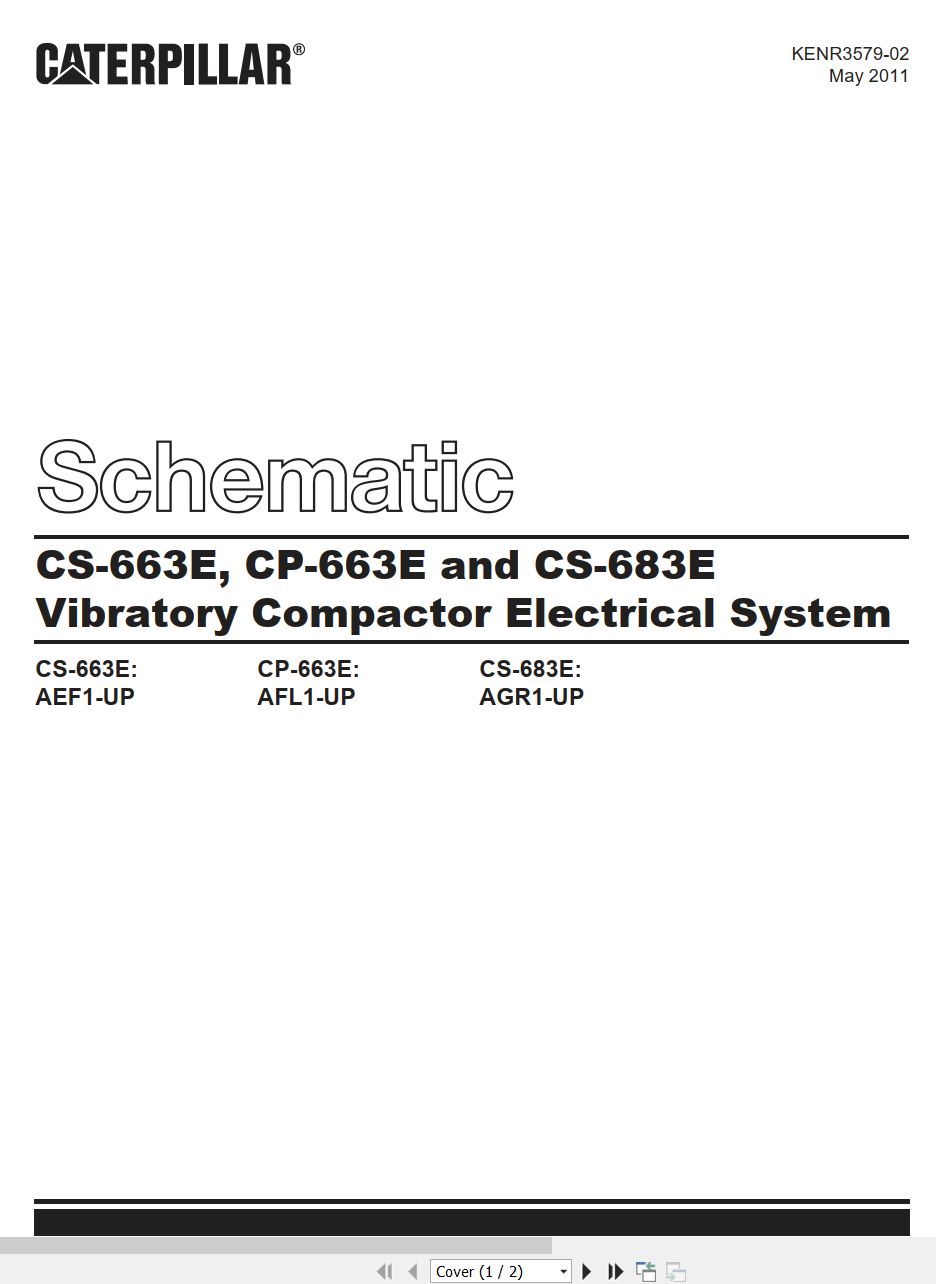 CAT Vibratory Compactor CS 663E CP 663E CS 683E Electrical Schematic KENR3579 02 2011 (1)