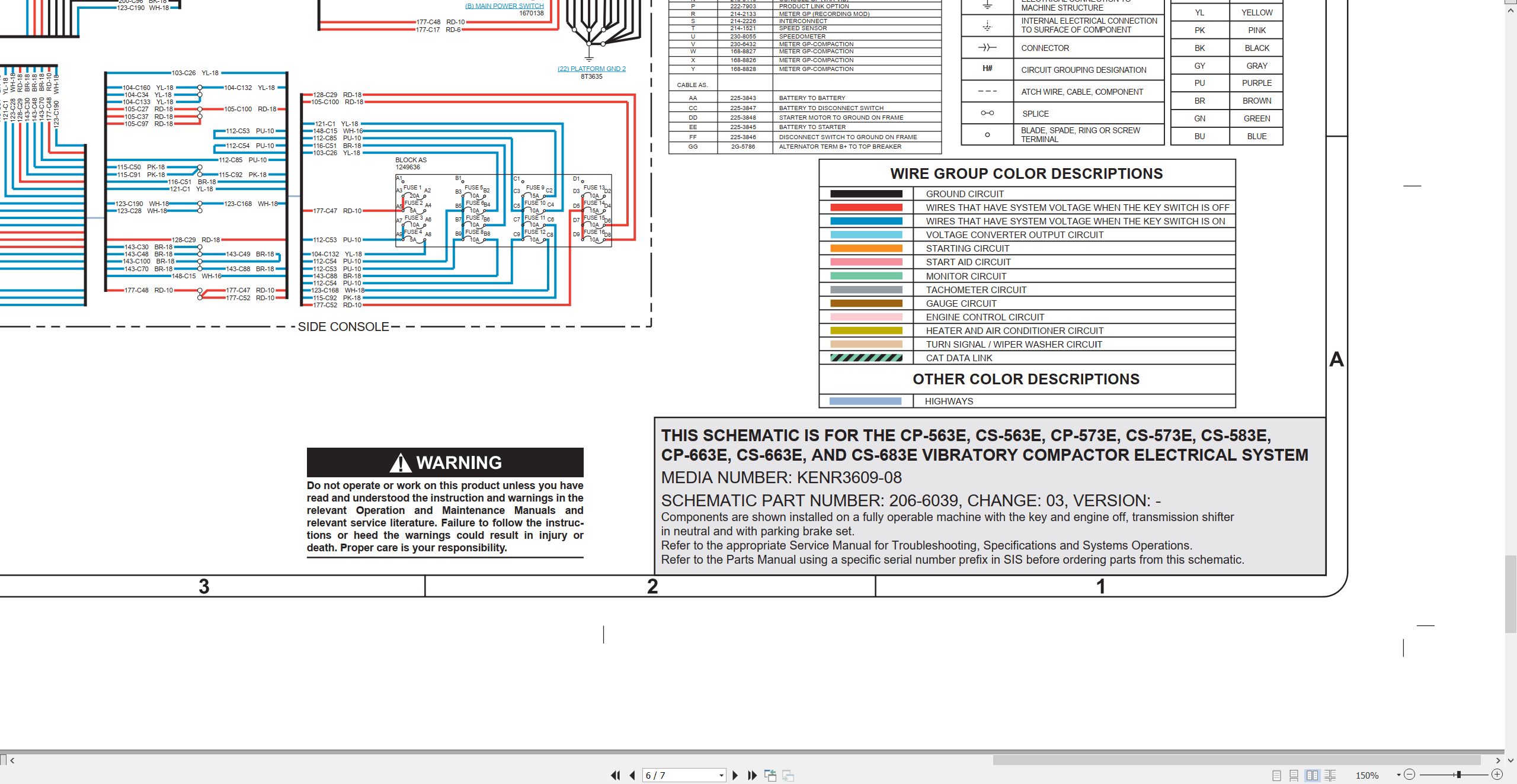 CAT Vibratory Compactor CS 663E Electrical Schematic (2)