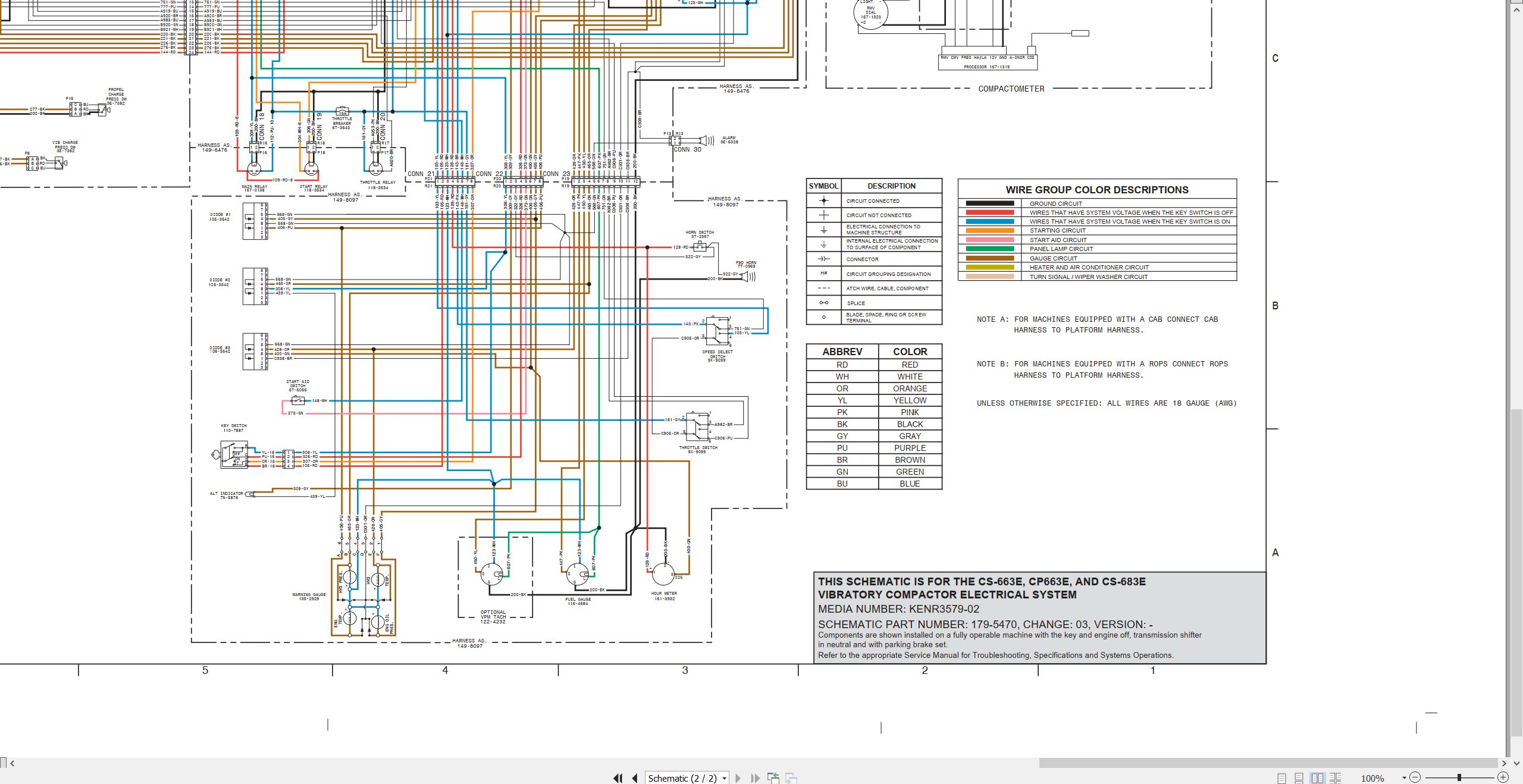 CAT Vibratory Compactor CS 683E Electrical Schematic (2)