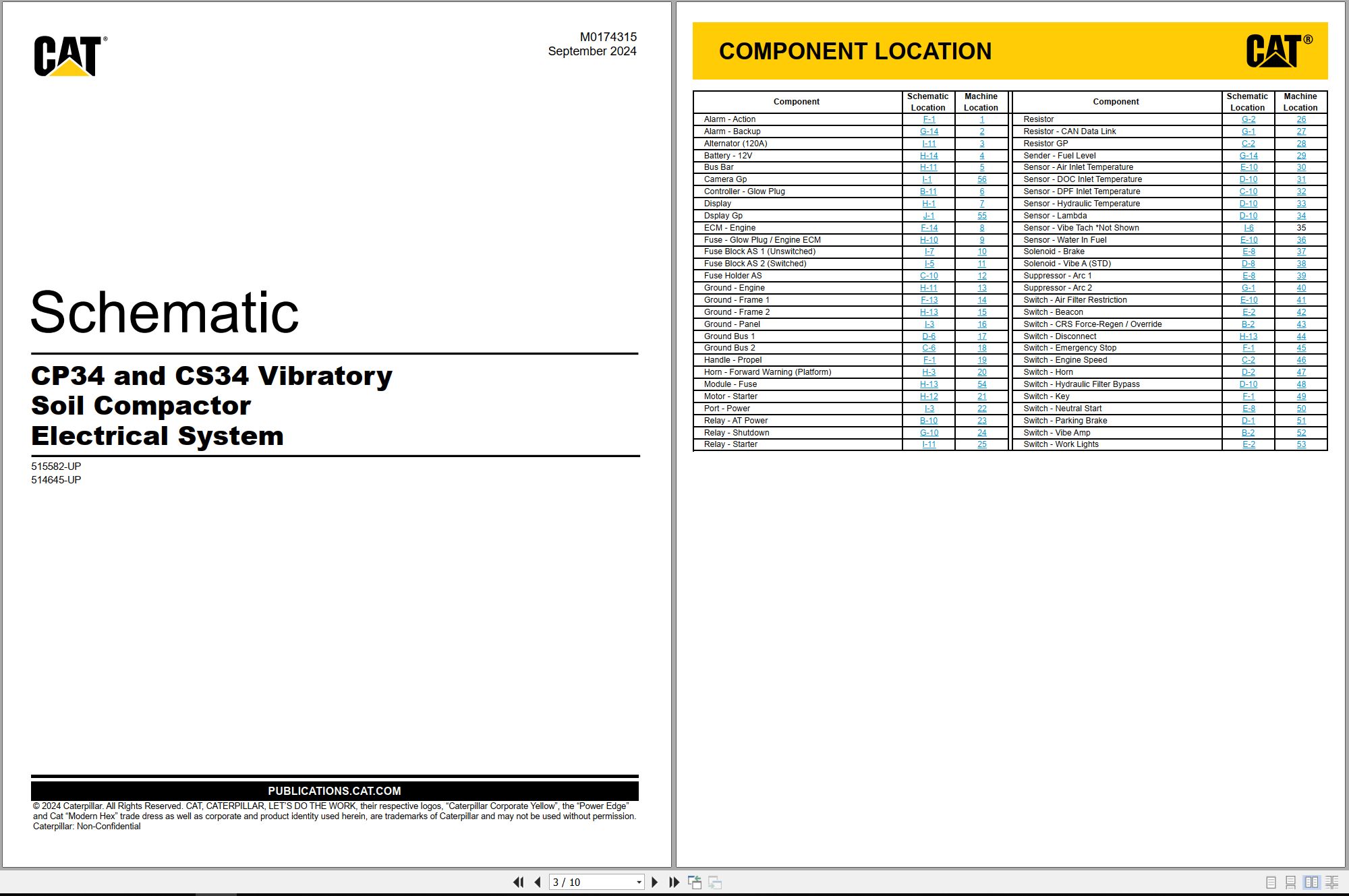 CAT Vibratory Compactor CS34 Electrical Schematic Hydraulic Schematic (1)