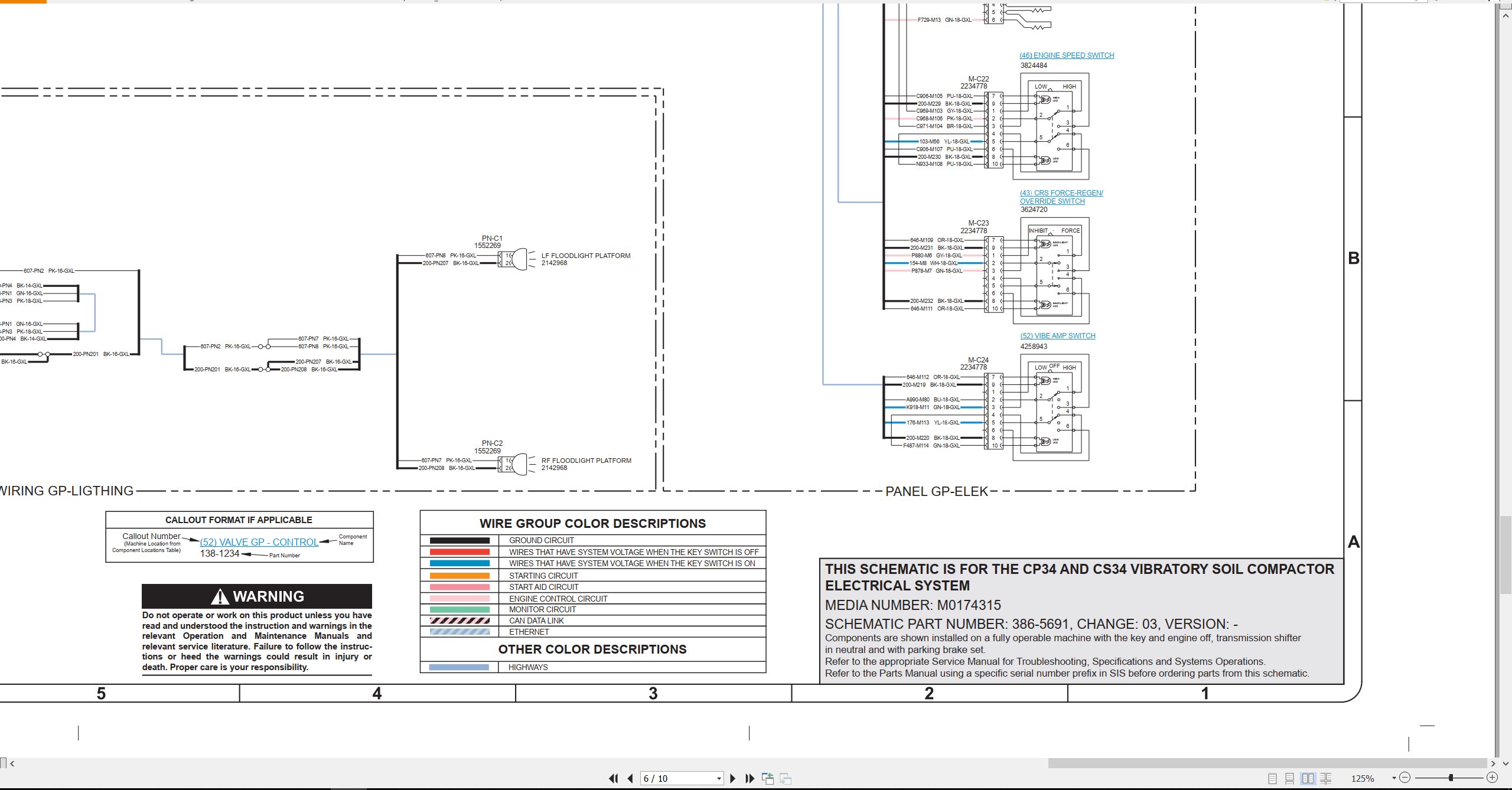 CAT Vibratory Compactor CS34 Electrical Schematic Hydraulic Schematic (2)