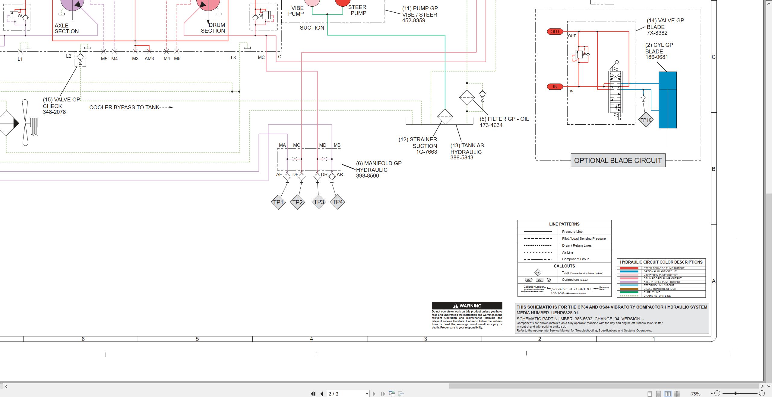 CAT Vibratory Compactor CS34 Electrical Schematic Hydraulic Schematic (3)