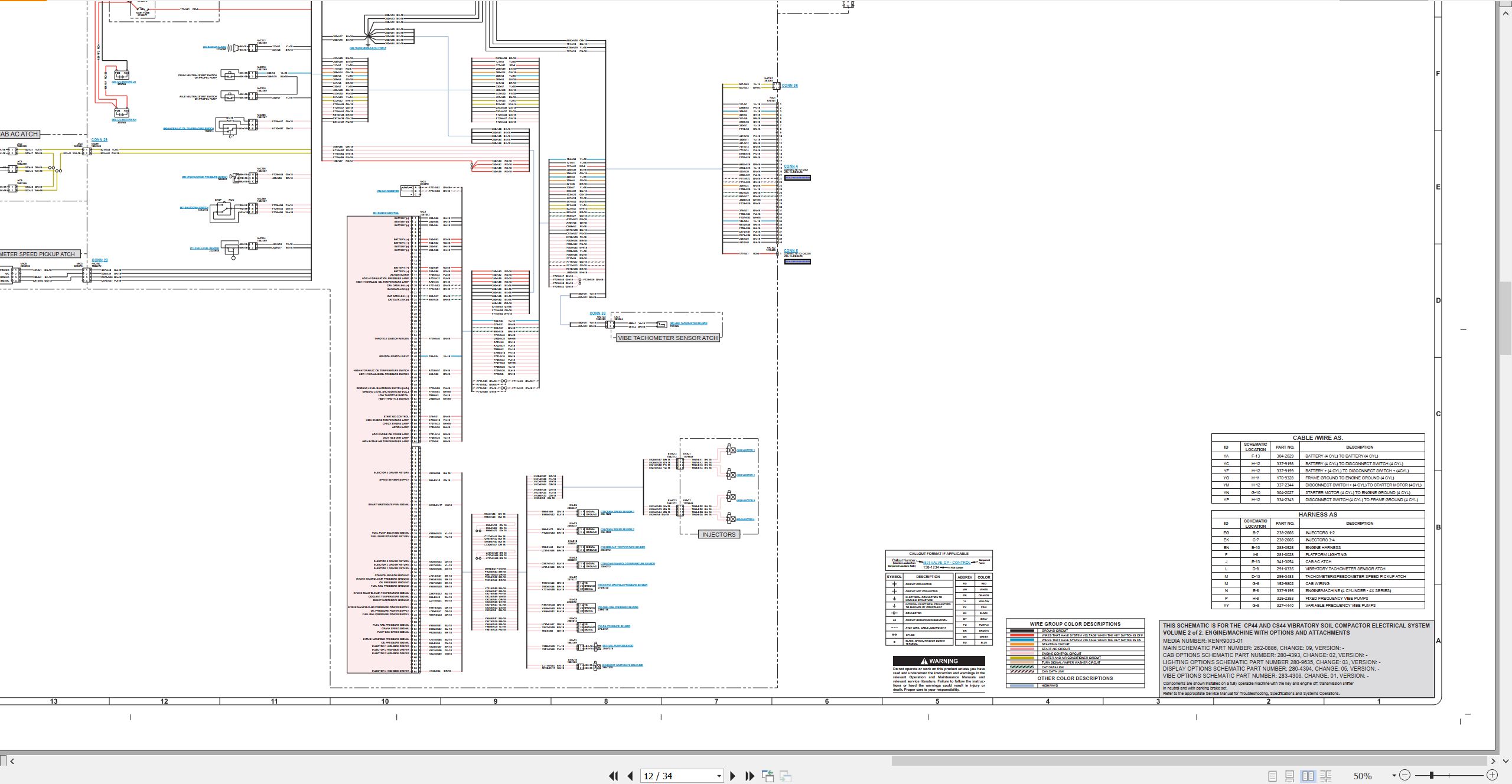 CAT Vibratory Compactor CS44 Electrical Schematic Hydraulic Schematic (2)