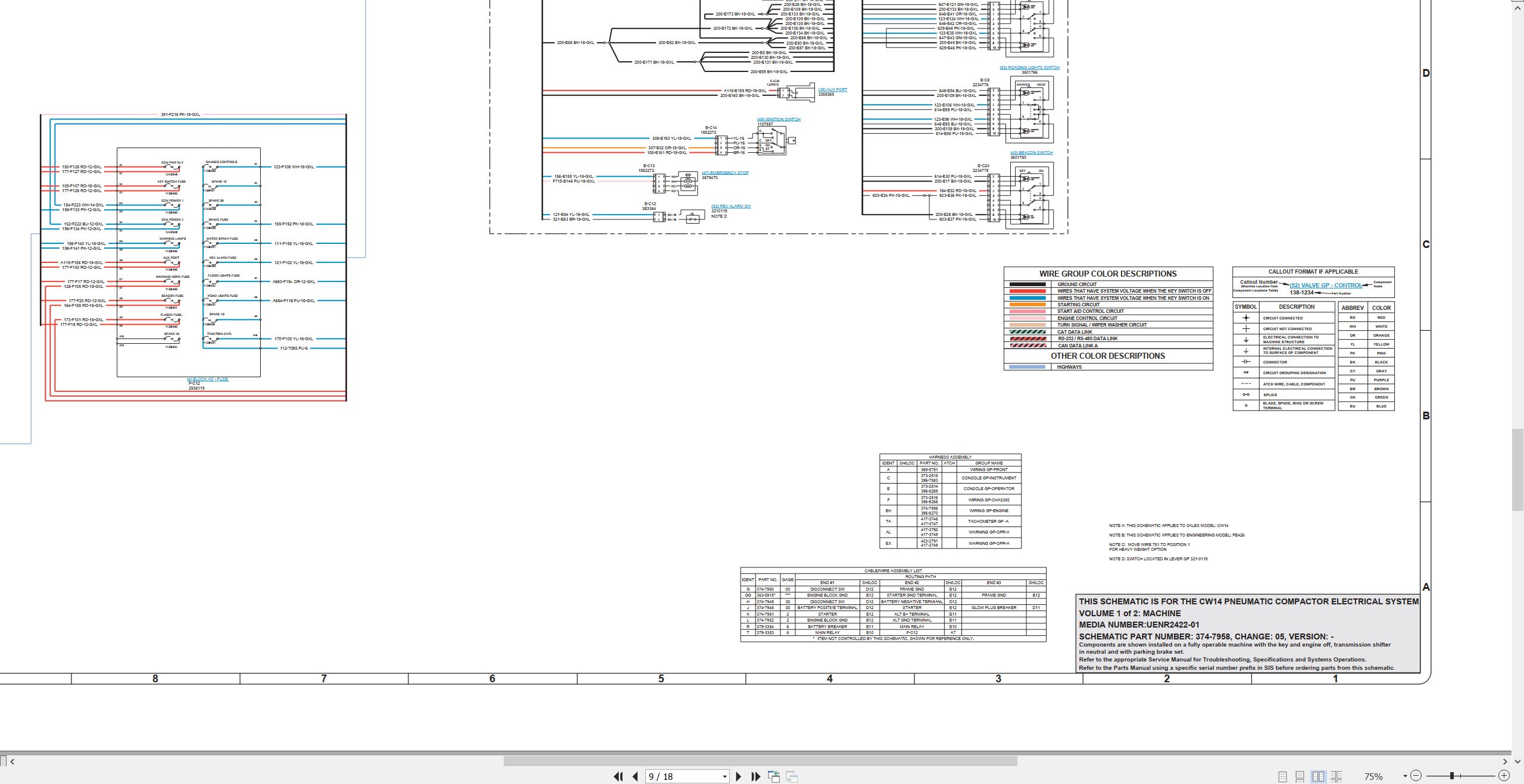 CAT Vibratory Compactor CW14 Electrical Schematic Hydraulic Schematic (2)