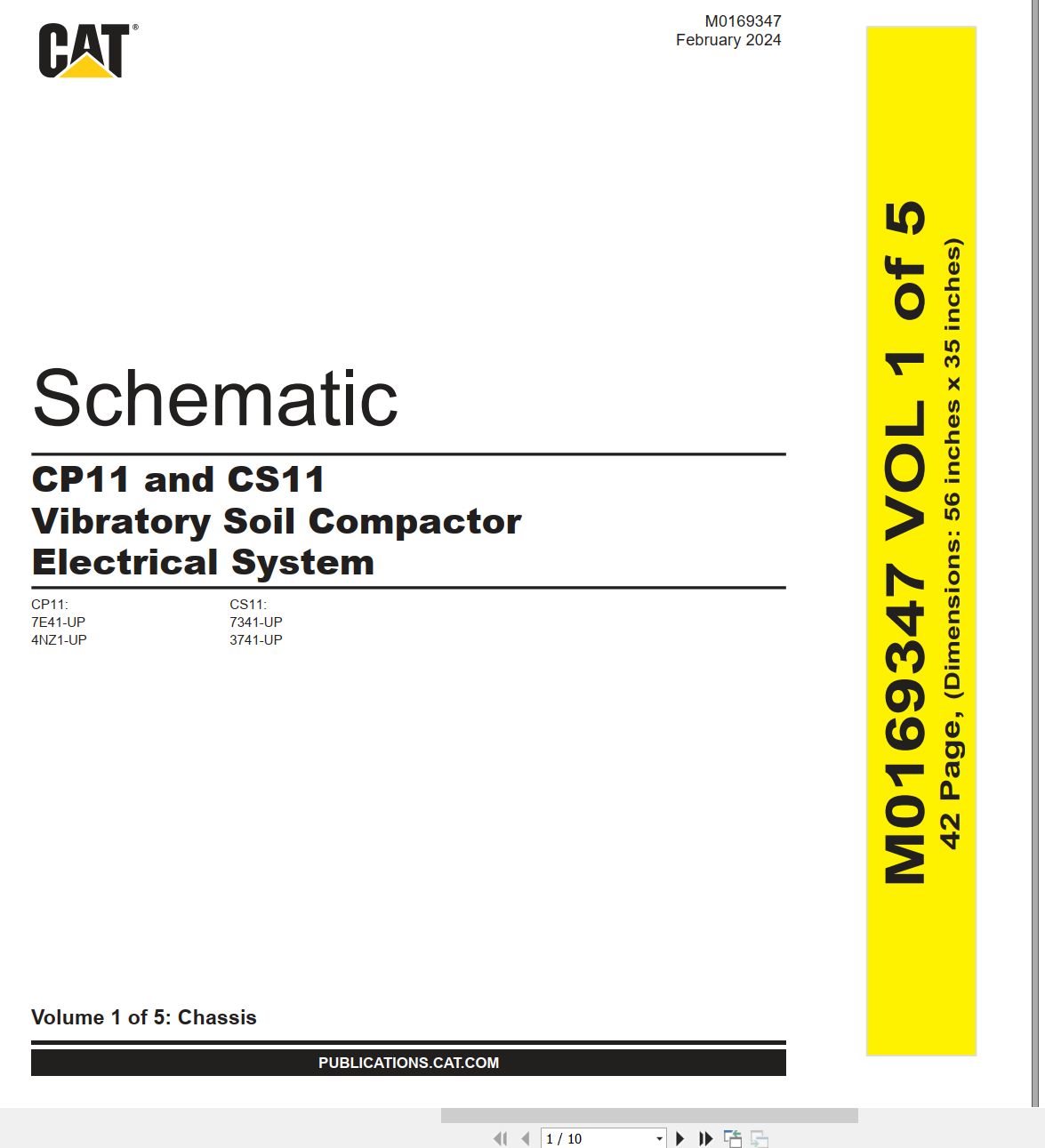 CAT Vibratory Soil Compactor CP11 Electrical Hydraulic Schematic (1)