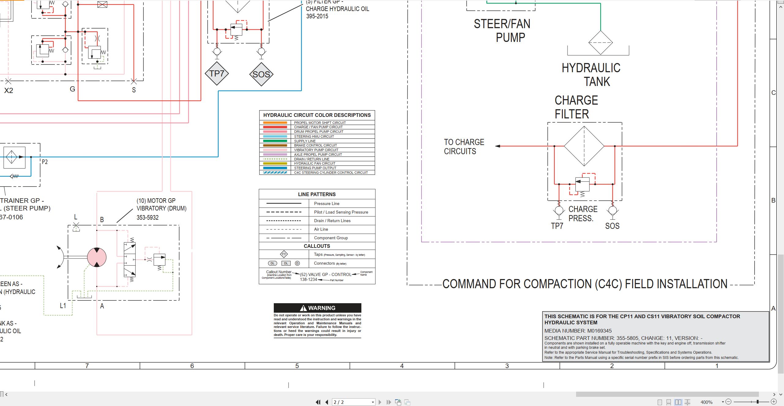 CAT Vibratory Soil Compactor CP11 Electrical Hydraulic Schematic (3)