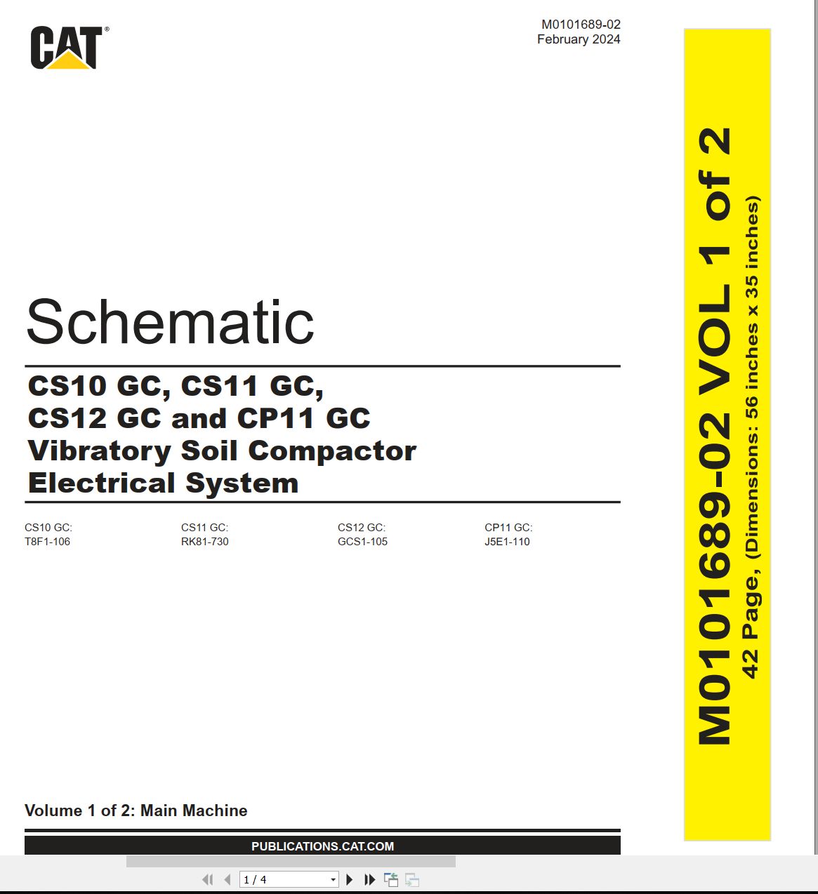 CAT Vibratory Soil Compactor CP11 GC Electrical Hydraulic Schematic (1)