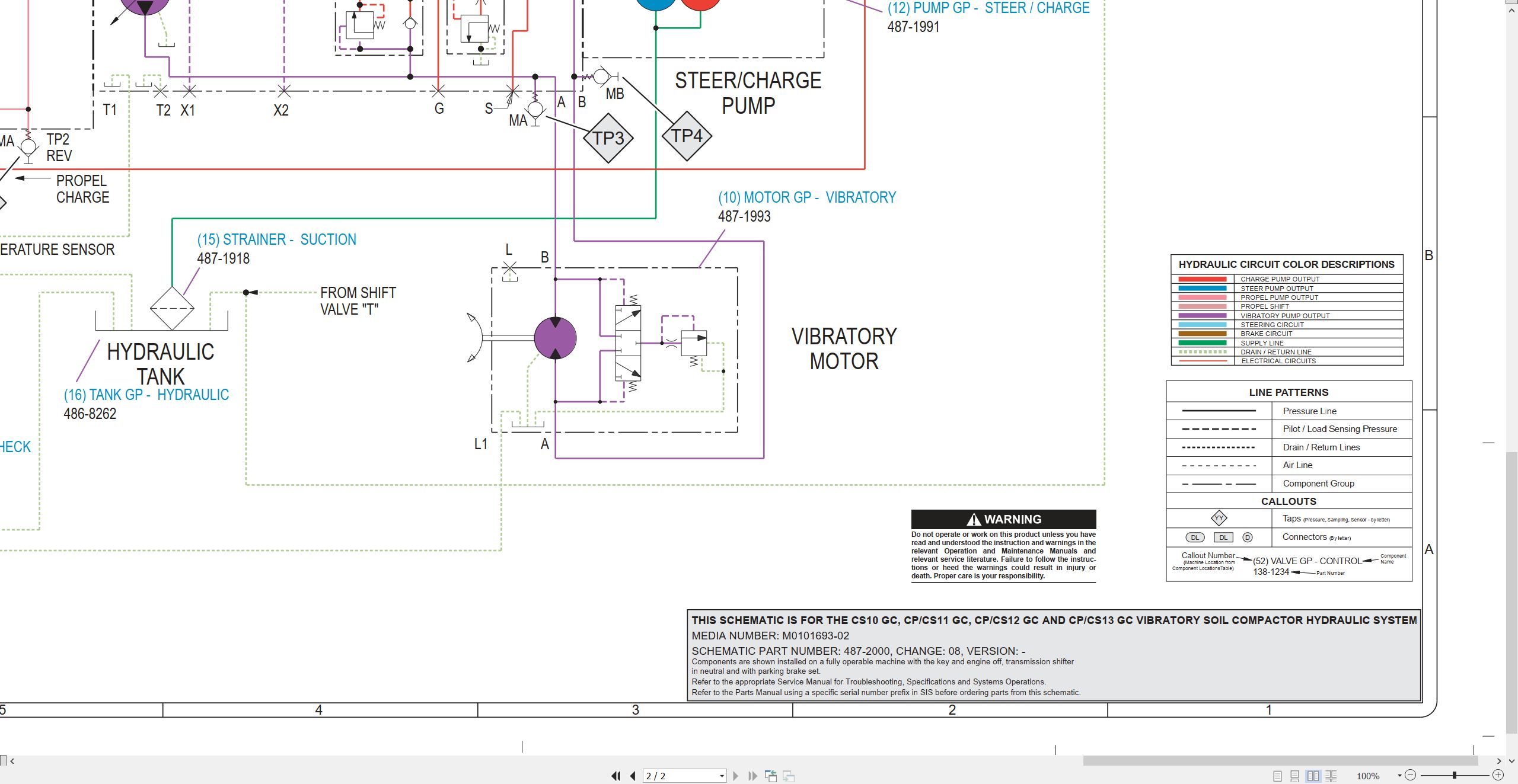 CAT Vibratory Soil Compactor CP11 GC Electrical Hydraulic Schematic (3)
