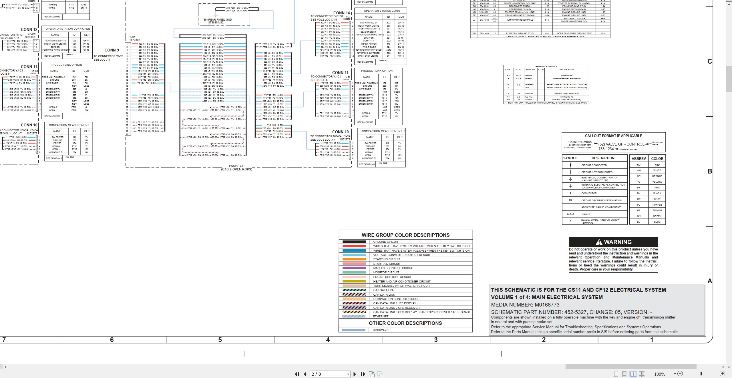 CAT Vibratory Soil Compactor CP12 Electrical Hydraulic Schematic (2)