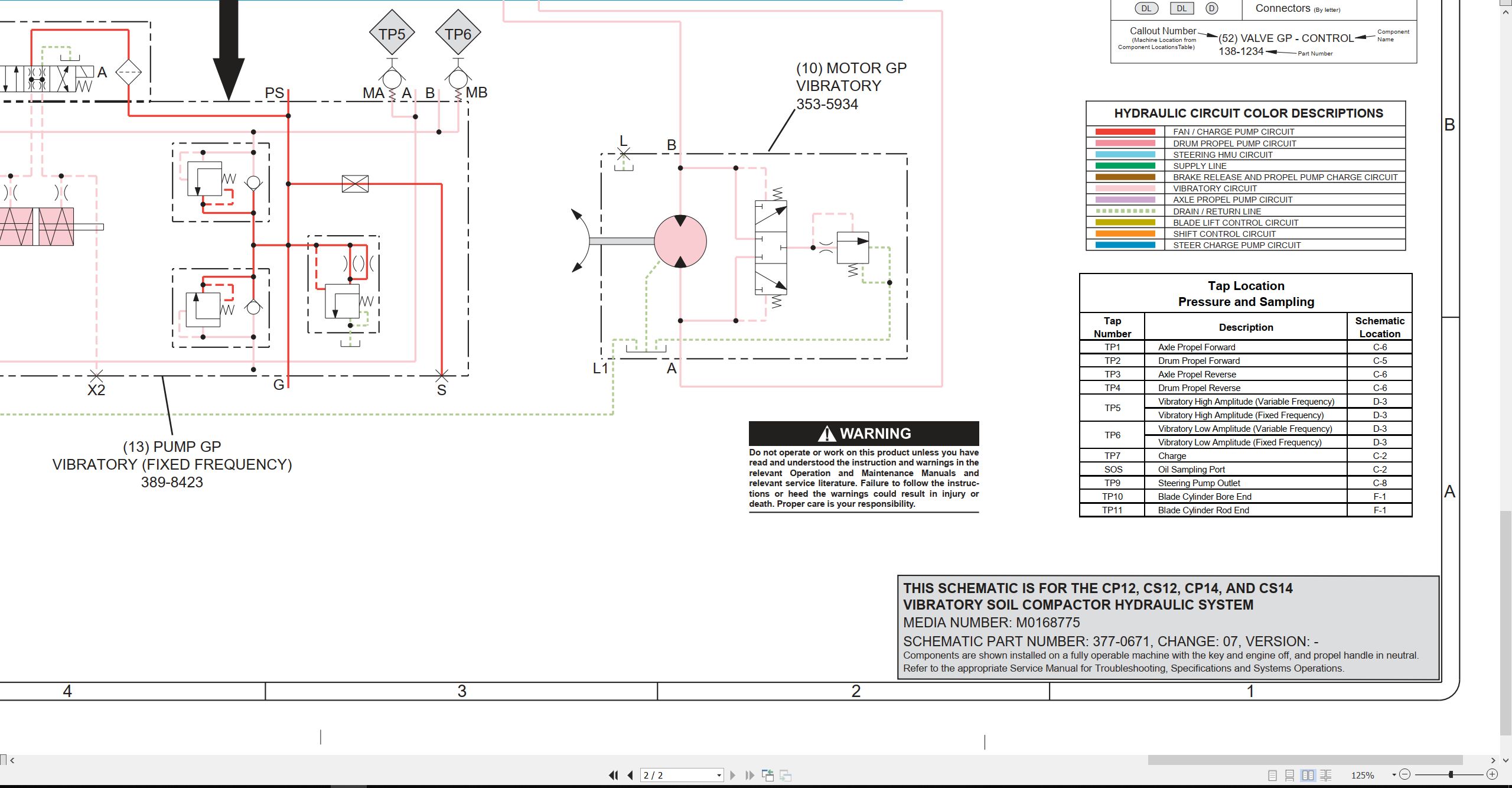 CAT Vibratory Soil Compactor CP12 Electrical Hydraulic Schematic (3)
