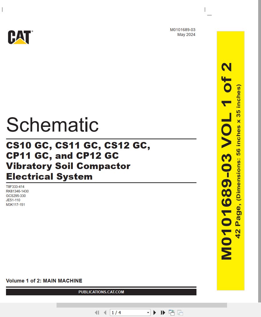 CAT Vibratory Soil Compactor CP12 GC Electrical Hydraulic Schematic (1)