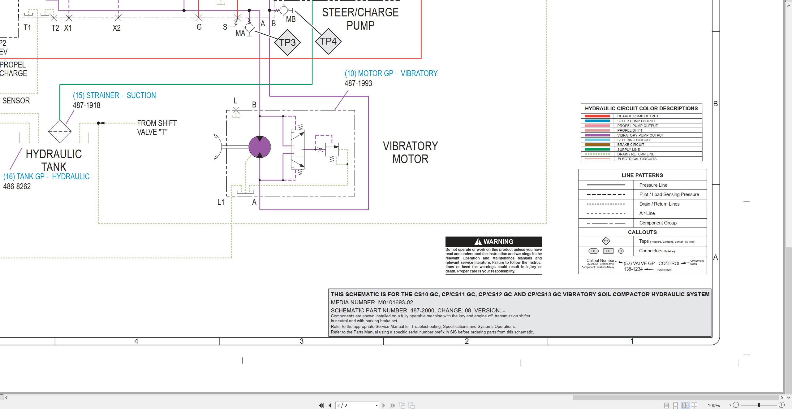 CAT Vibratory Soil Compactor CP12 GC Electrical Hydraulic Schematic (3)