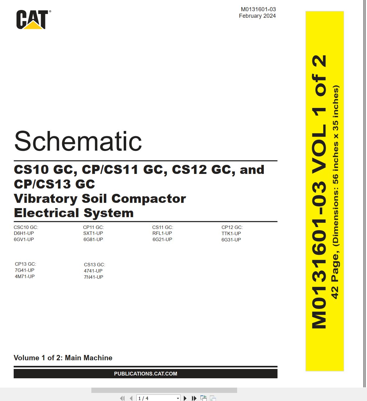 CAT Vibratory Soil Compactor CP13 GC Electrical Hydraulic Schematic (1)