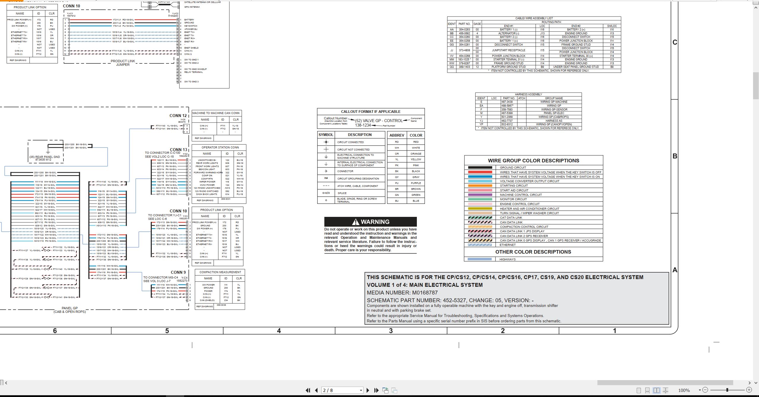 CAT Vibratory Soil Compactor CP14 Electrical Hydraulic Schematic (2)