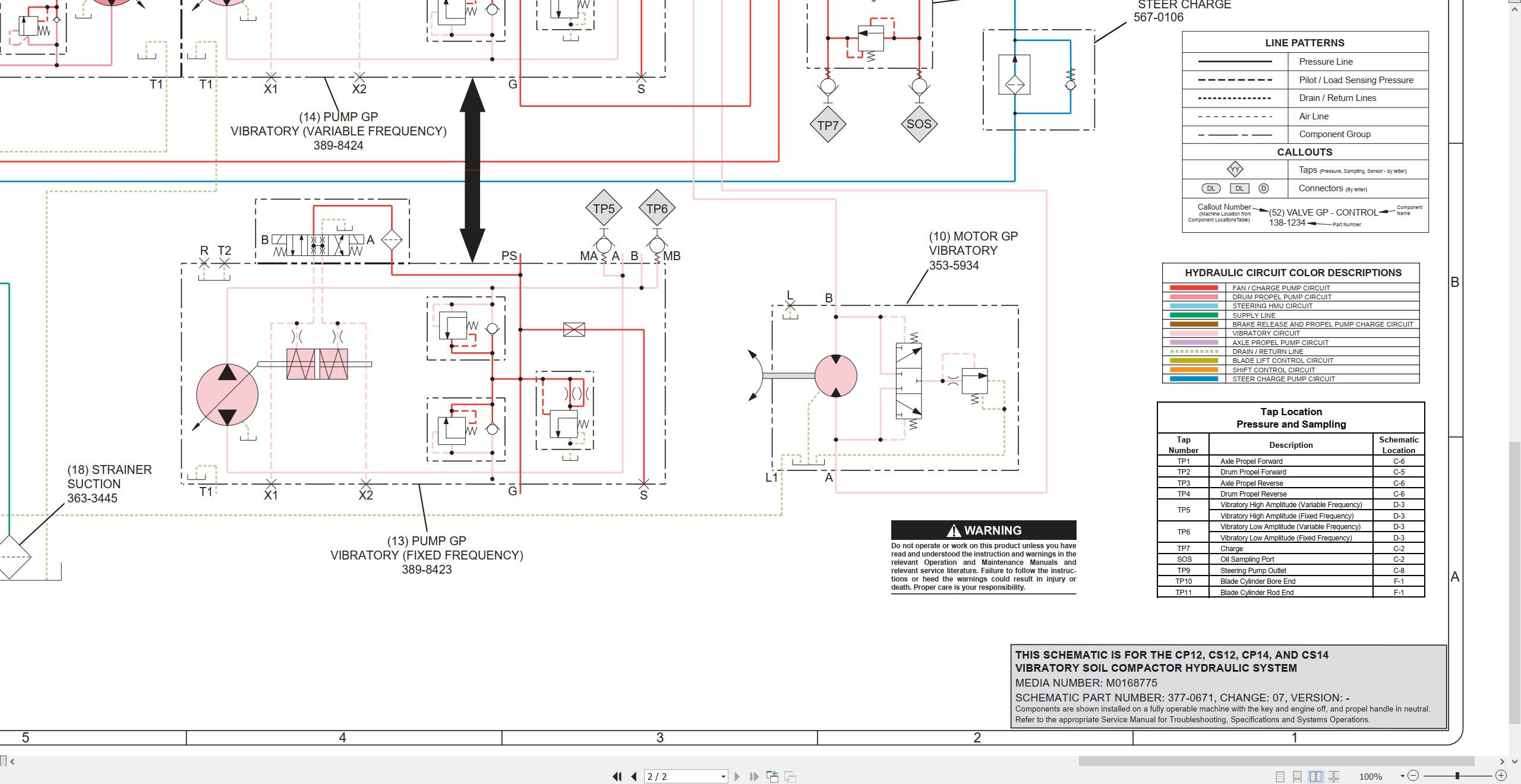 CAT Vibratory Soil Compactor CP14 Electrical Hydraulic Schematic (3)