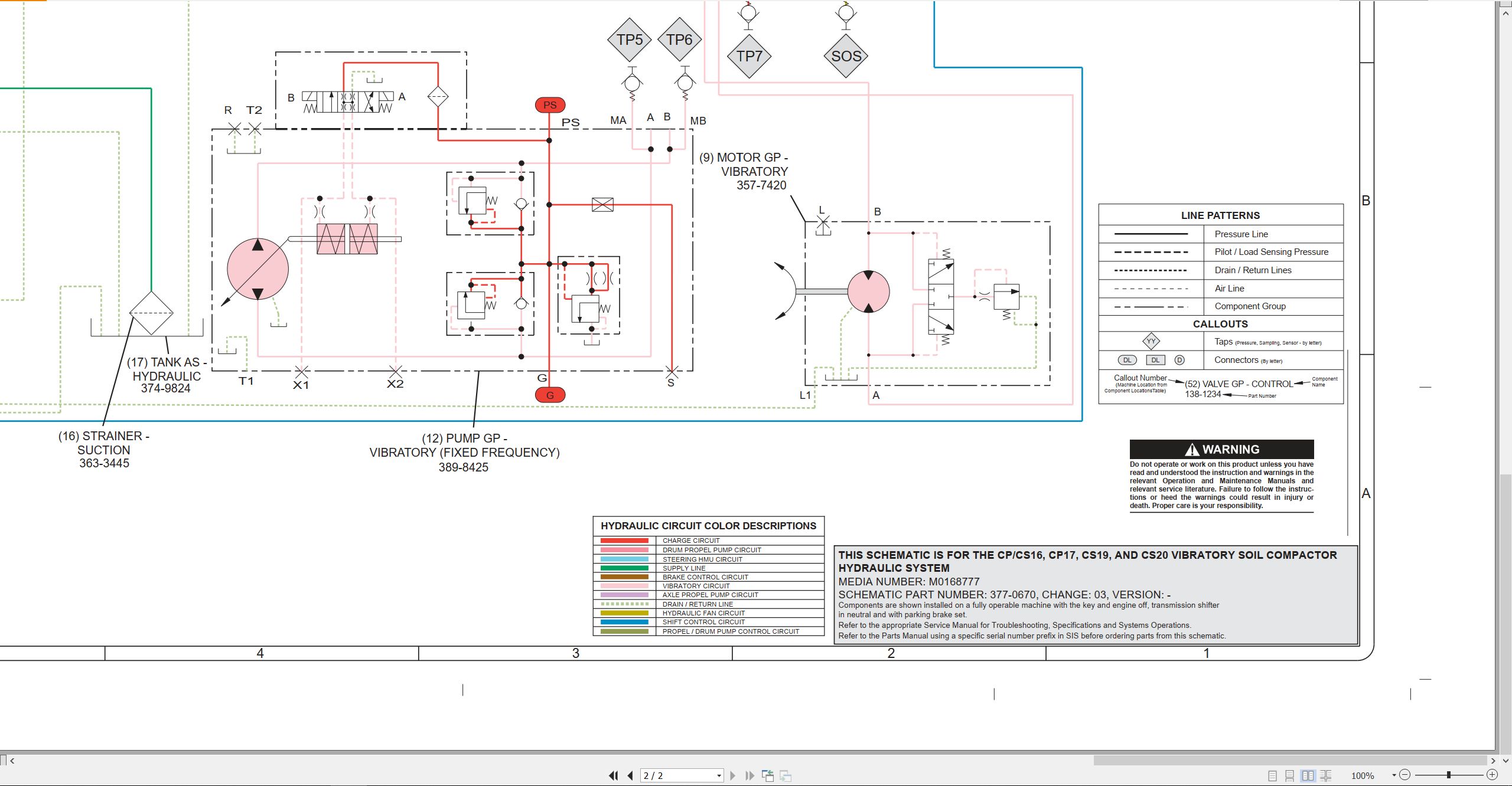 CAT Vibratory Soil Compactor CP16 Electrical Hydraulic Schematic (3)