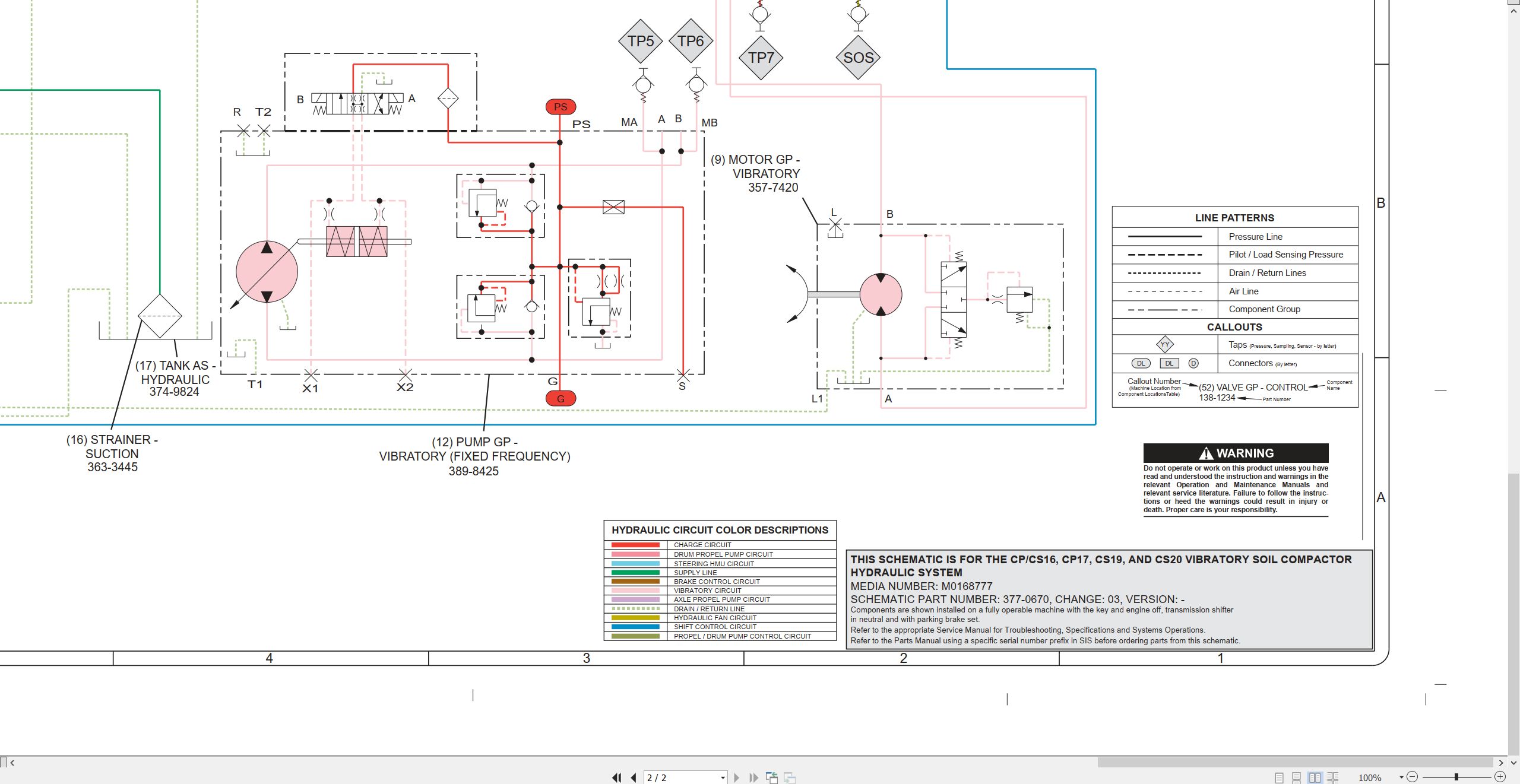 CAT Vibratory Soil Compactor CP17 Electrical Hydraulic Schematic (3)
