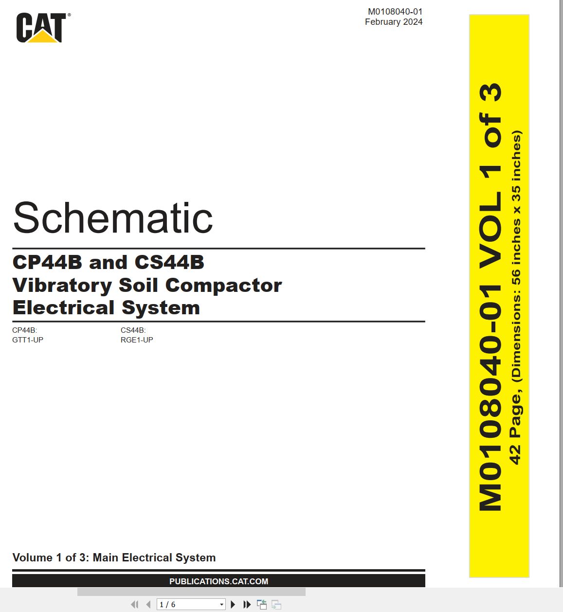 CAT Vibratory Soil Compactor CP44B Electrical Hydraulic Schematic (1)