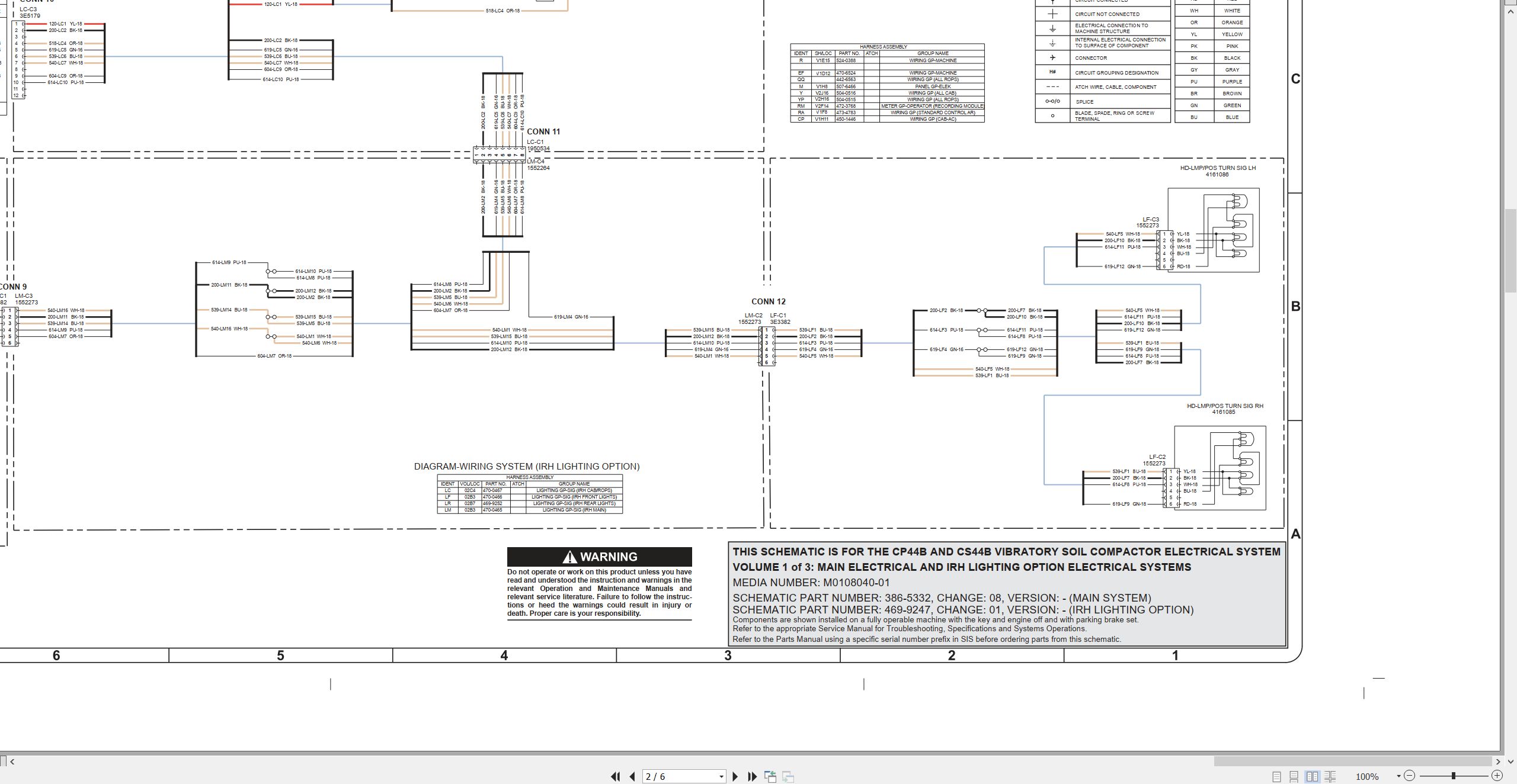 CAT Vibratory Soil Compactor CP44B Electrical Hydraulic Schematic (2)