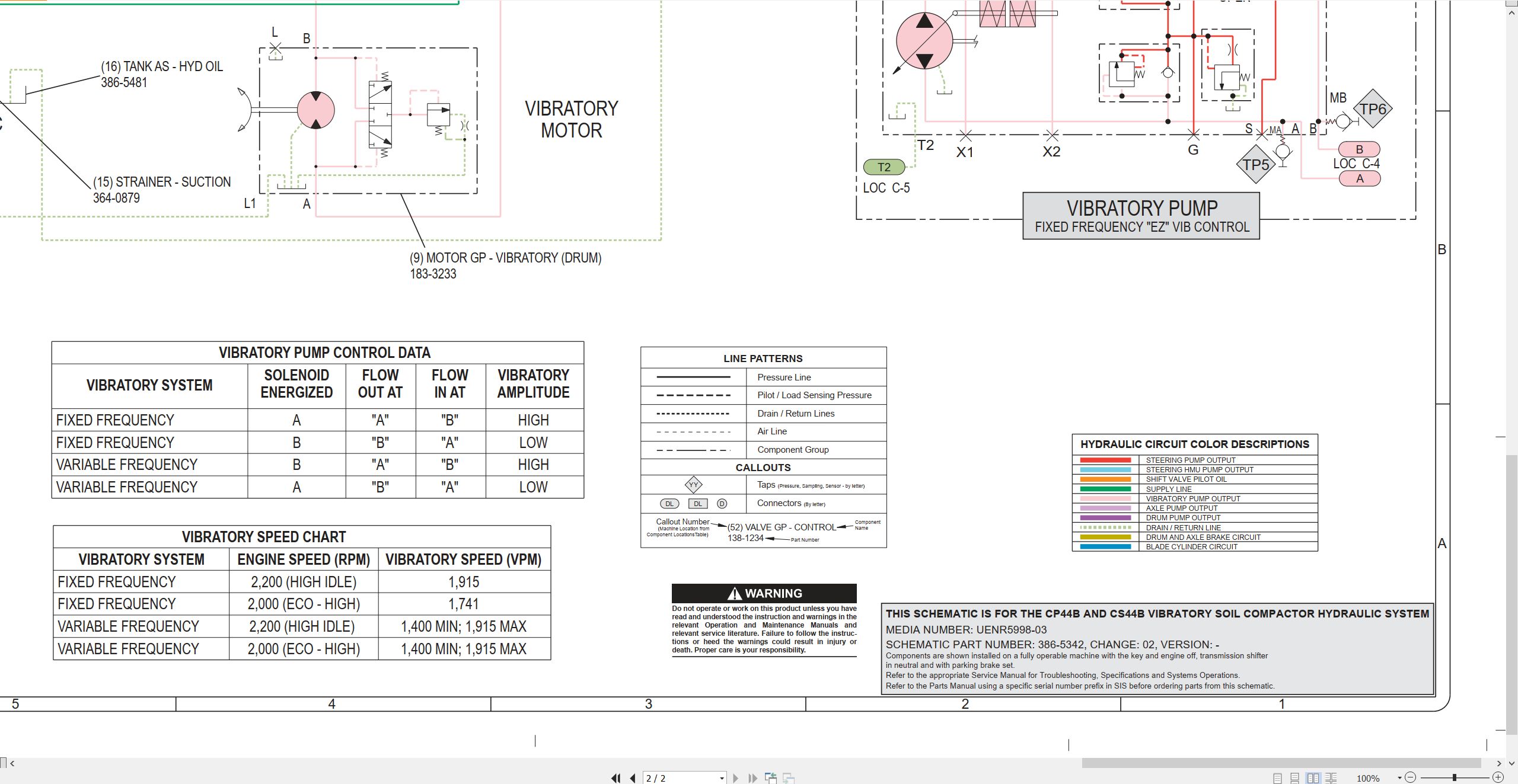 CAT Vibratory Soil Compactor CP44B Electrical Hydraulic Schematic (3)