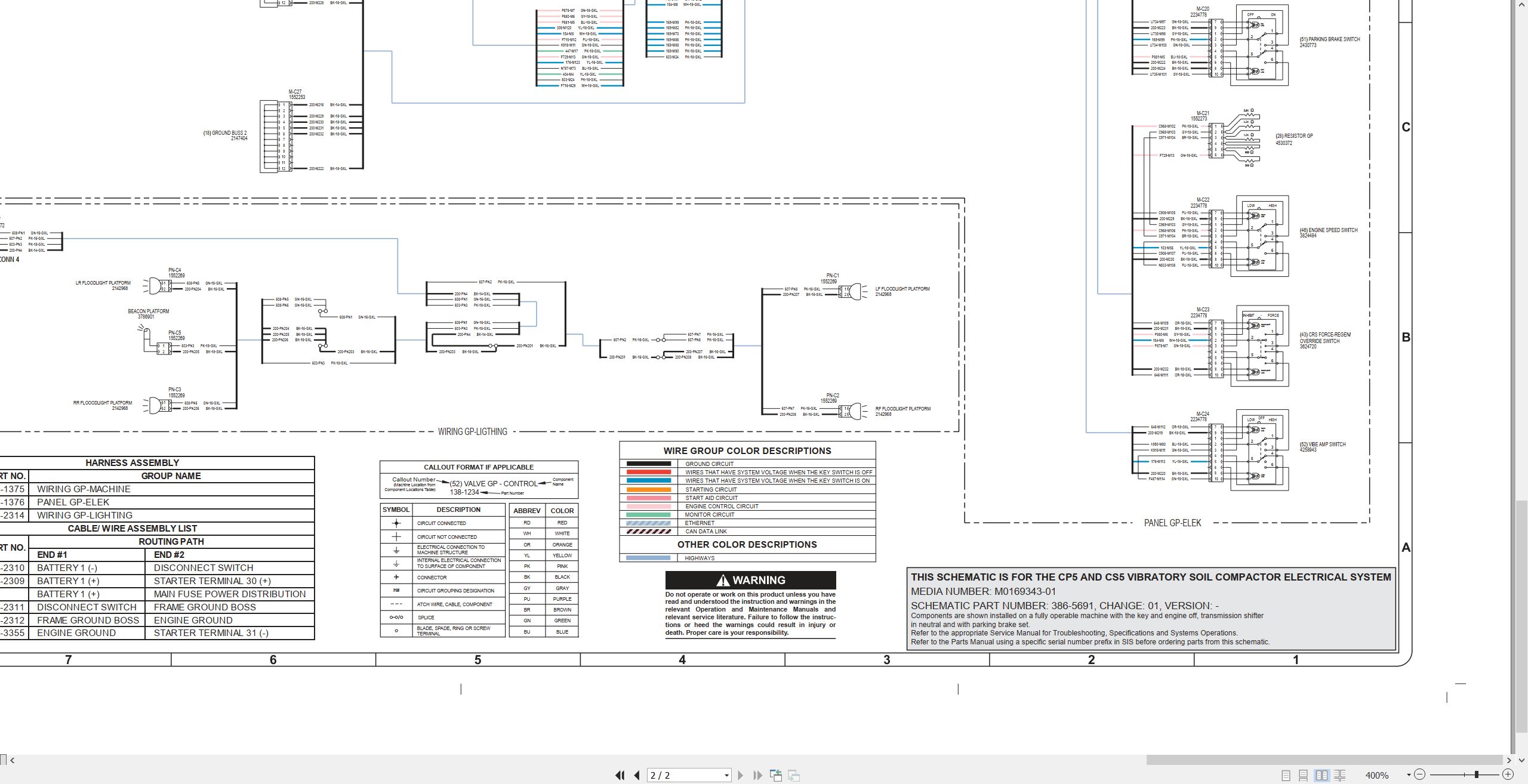 CAT Vibratory Soil Compactor CP5 Electrical Hydraulic Schematic (2)