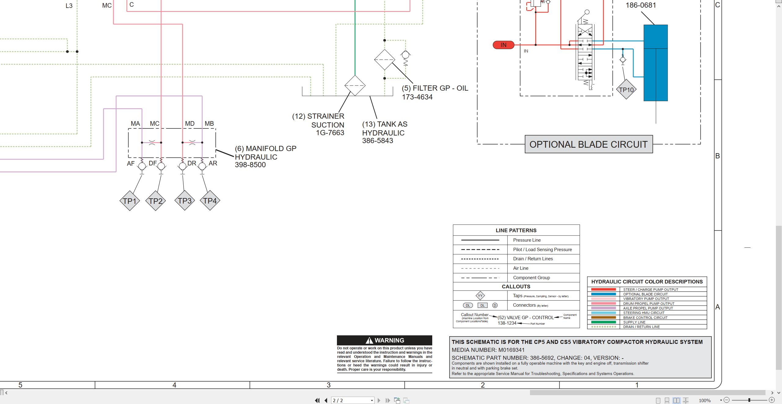 CAT Vibratory Soil Compactor CP5 Electrical Hydraulic Schematic (3)