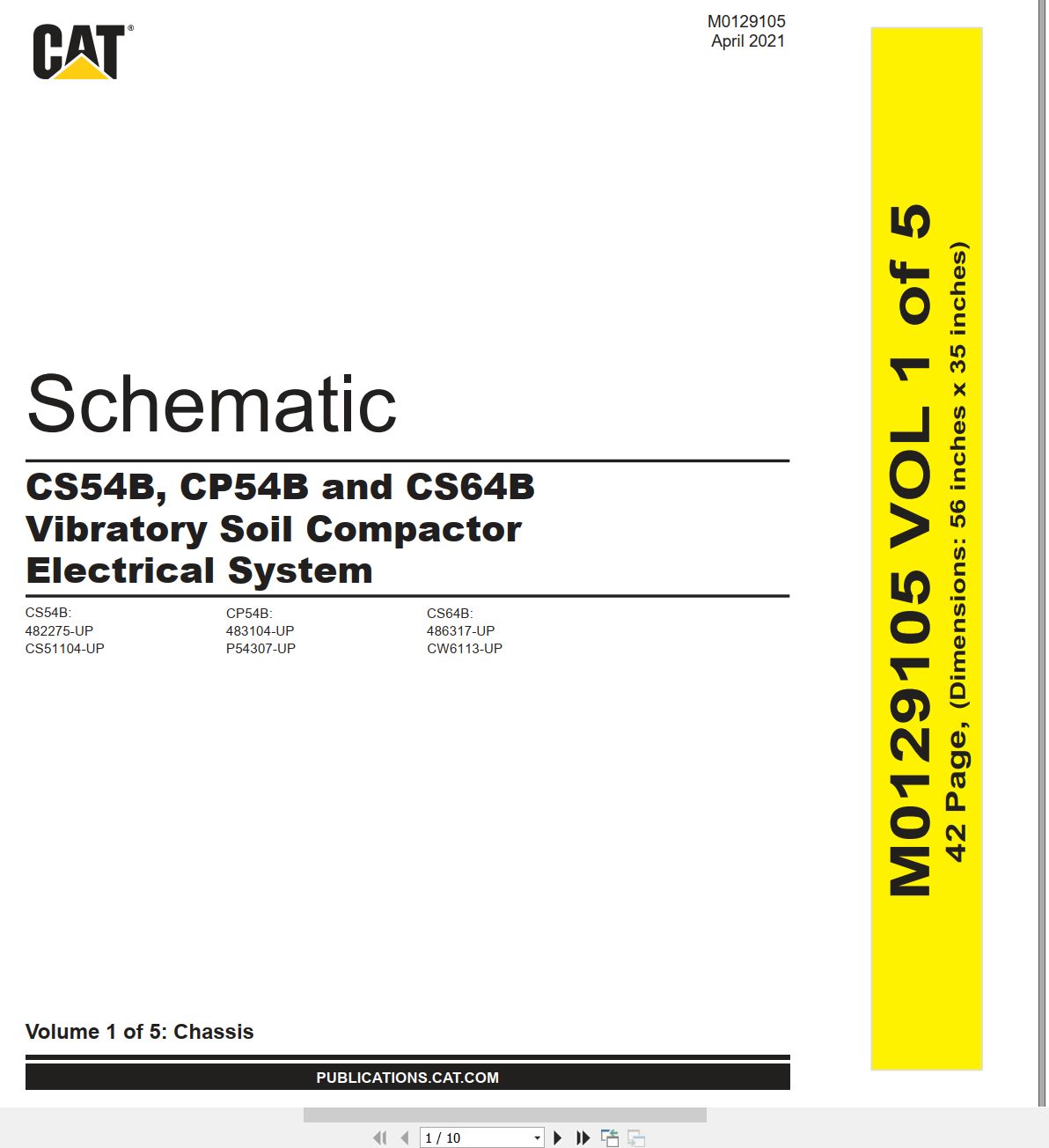 CAT Vibratory Soil Compactor CP54B Electrical Hydraulic Schematic (1)