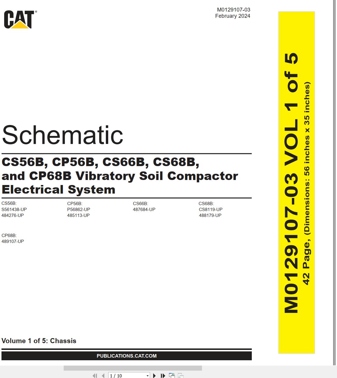 CAT Vibratory Soil Compactor CP56B Electrical Hydraulic Schematic (1)