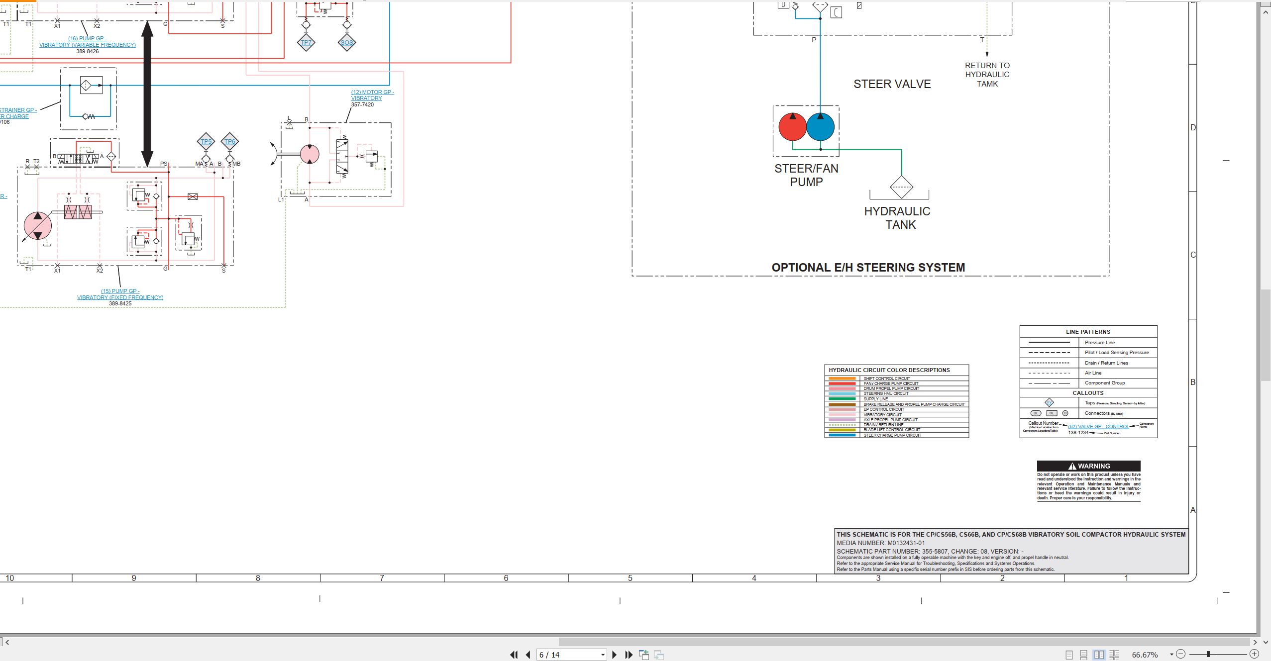 CAT Vibratory Soil Compactor CP56B Electrical Hydraulic Schematic (3)