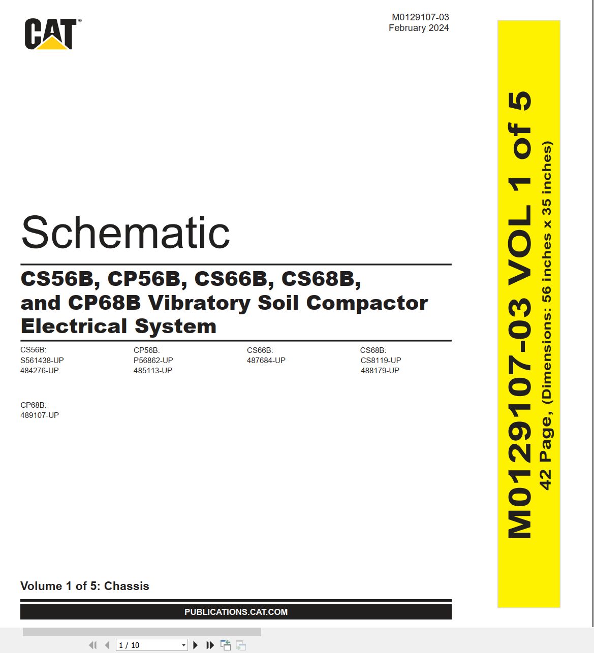 CAT Vibratory Soil Compactor CP68B Electrical Hydraulic Schematic (1)