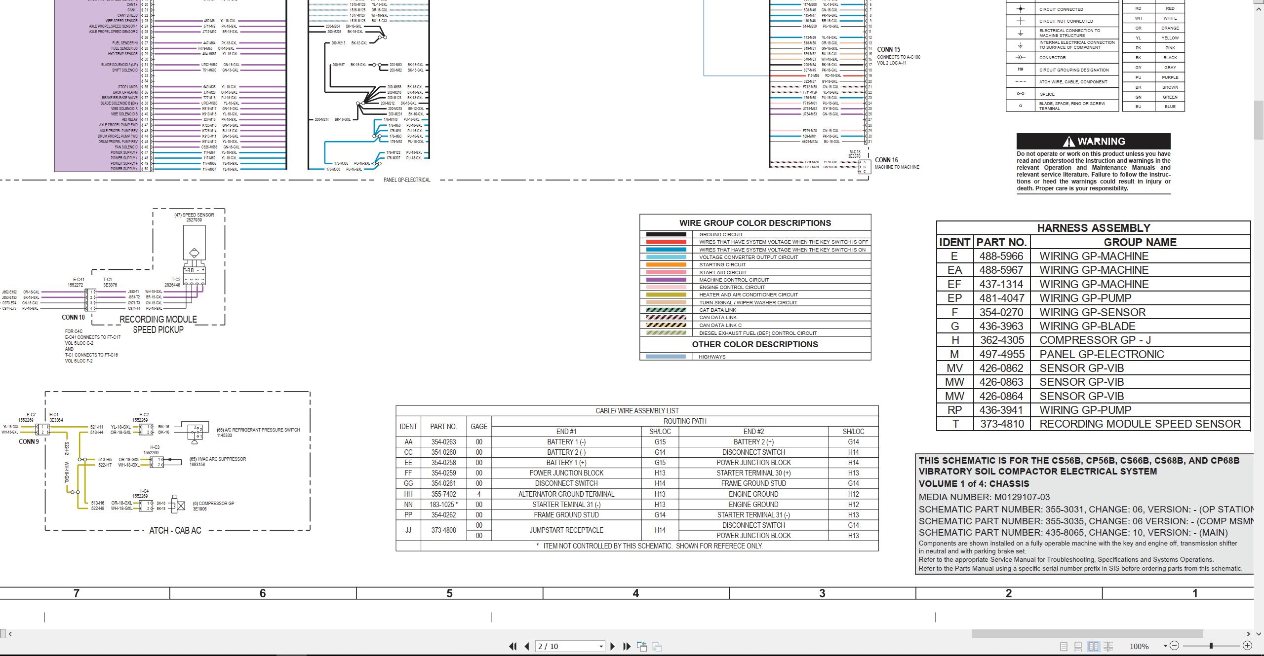 CAT Vibratory Soil Compactor CP68B Electrical Hydraulic Schematic (2)