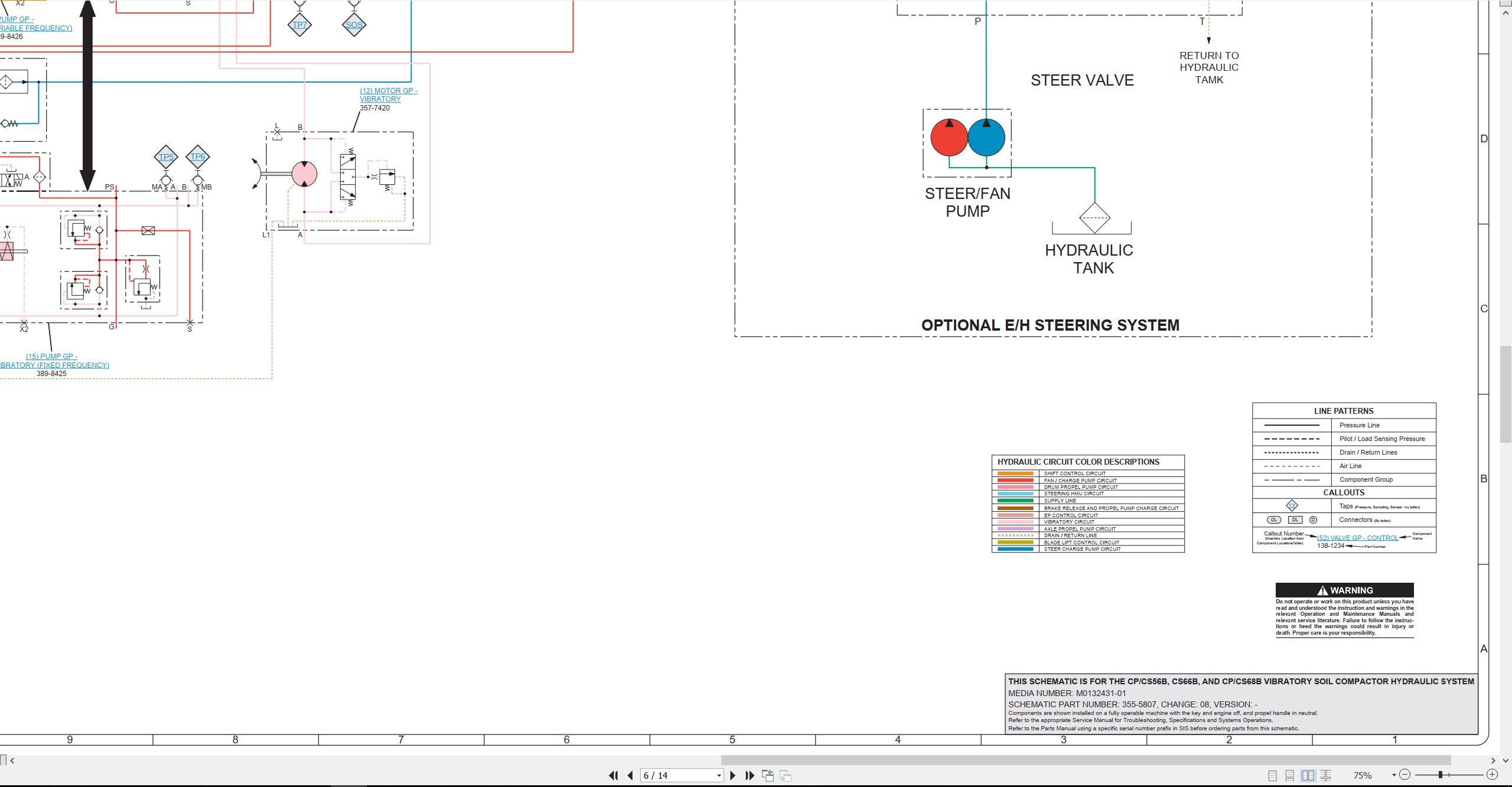 CAT Vibratory Soil Compactor CP68B Electrical Hydraulic Schematic (3)
