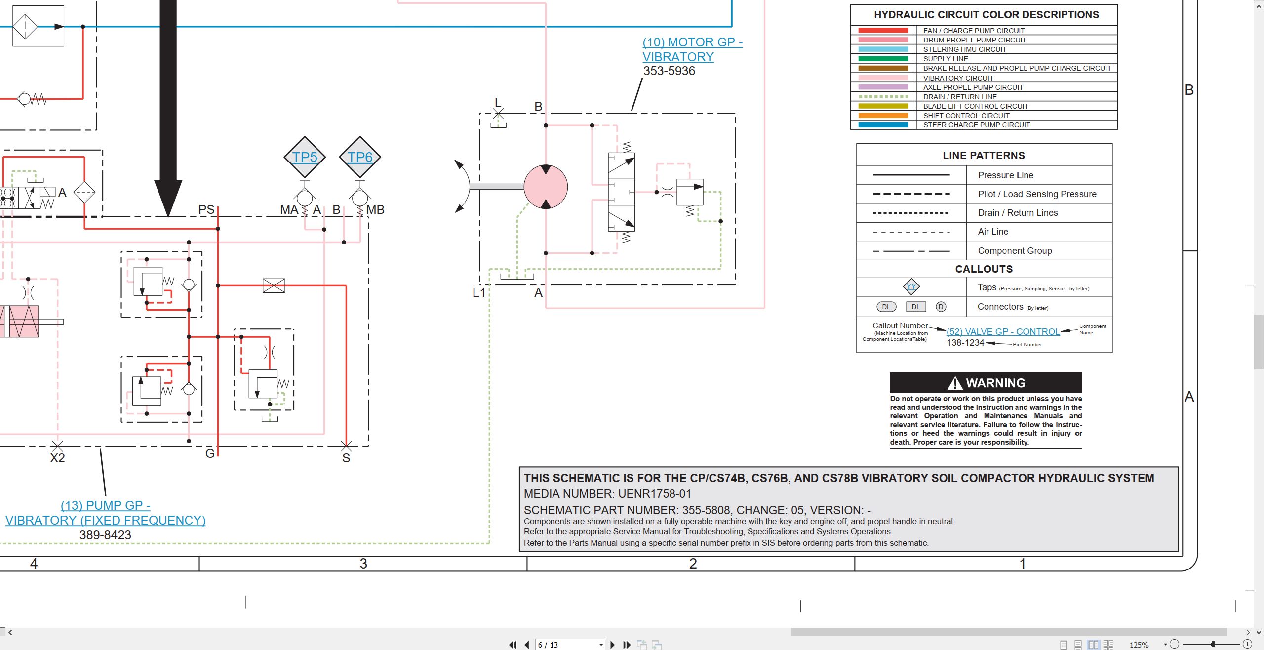 CAT Vibratory Soil Compactor CP74B Electrical Hydraulic Schematic (3)
