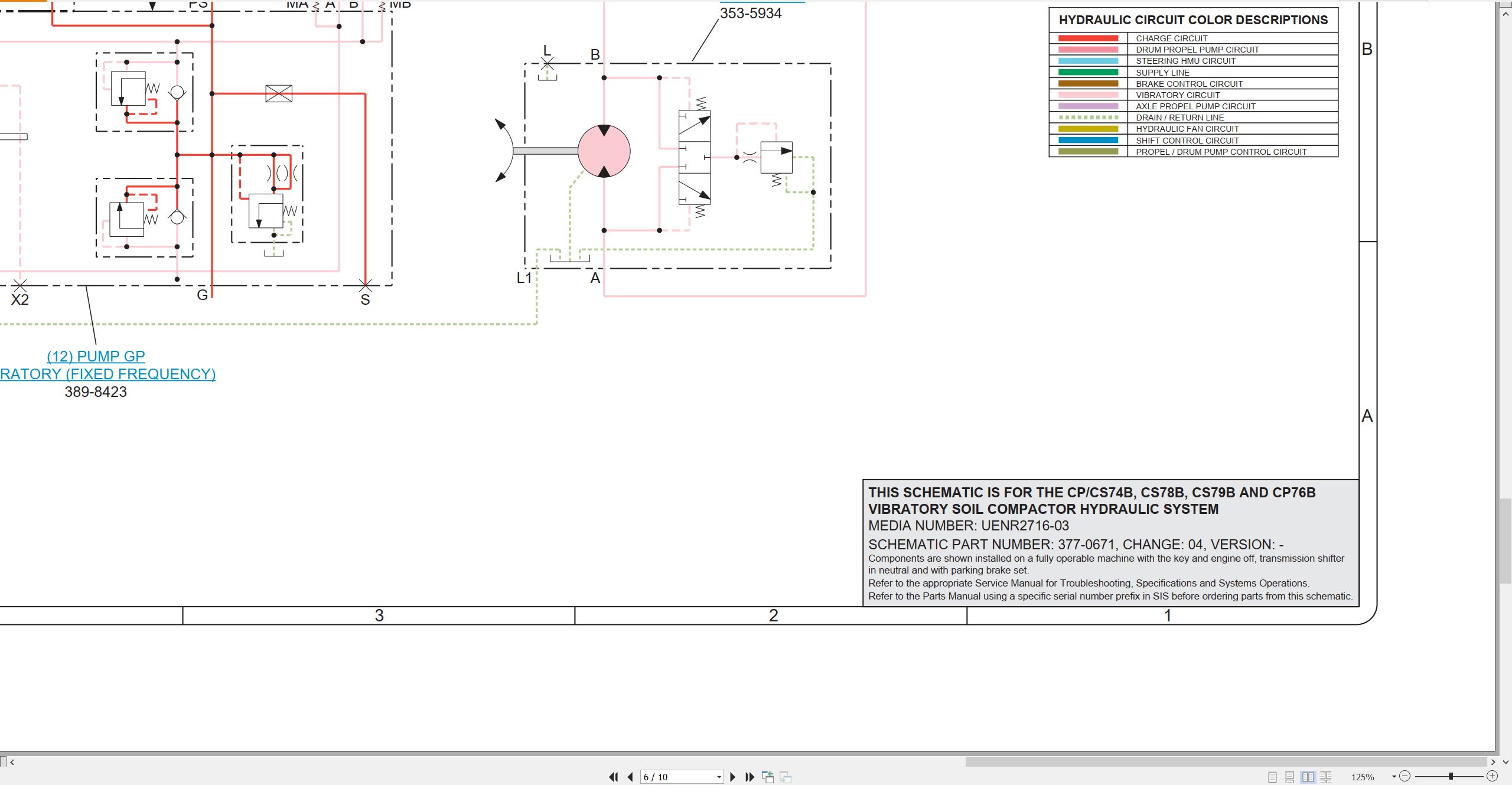 CAT Vibratory Soil Compactor CP76B Electrical Hydraulic Schematic (3)