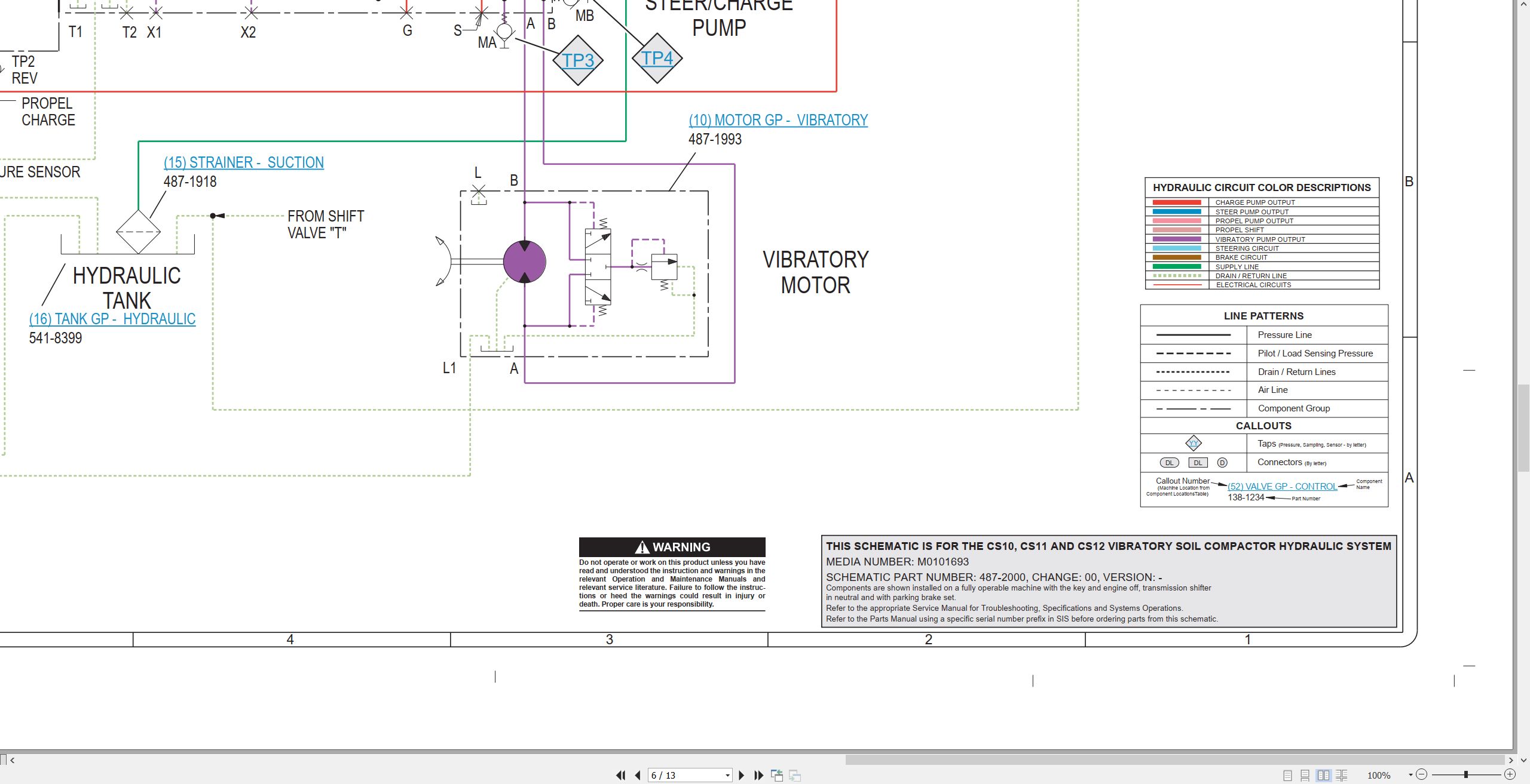 CAT Vibratory Soil Compactor CS10 Electrical Hydraulic Schematic (3)