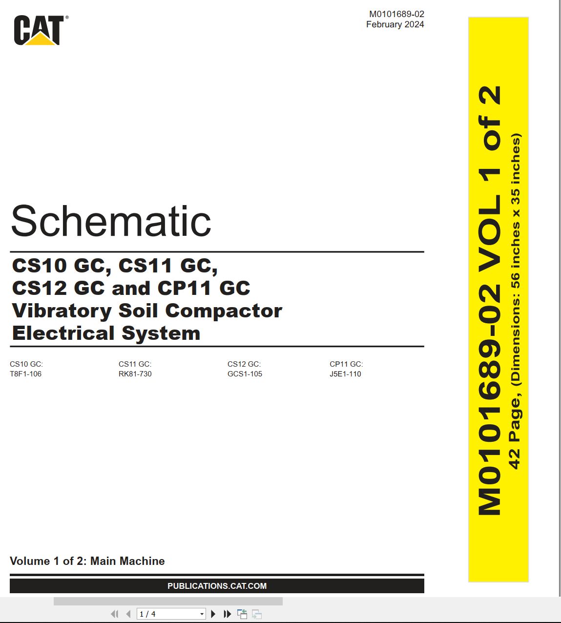 CAT Vibratory Soil Compactor CS10 GC Electrical Hydraulic Schematic (1)
