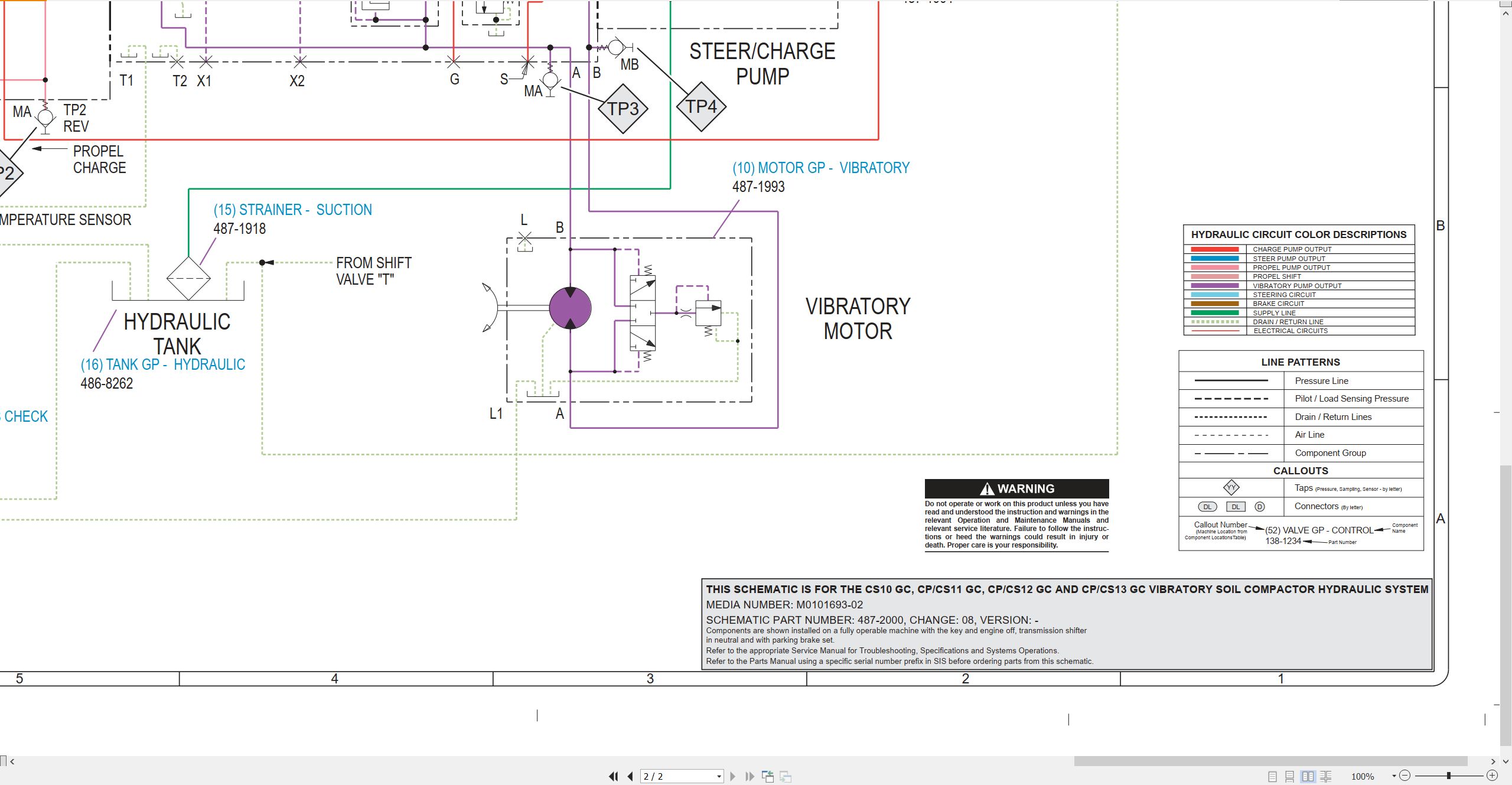 CAT Vibratory Soil Compactor CS10 GC Electrical Hydraulic Schematic (3)