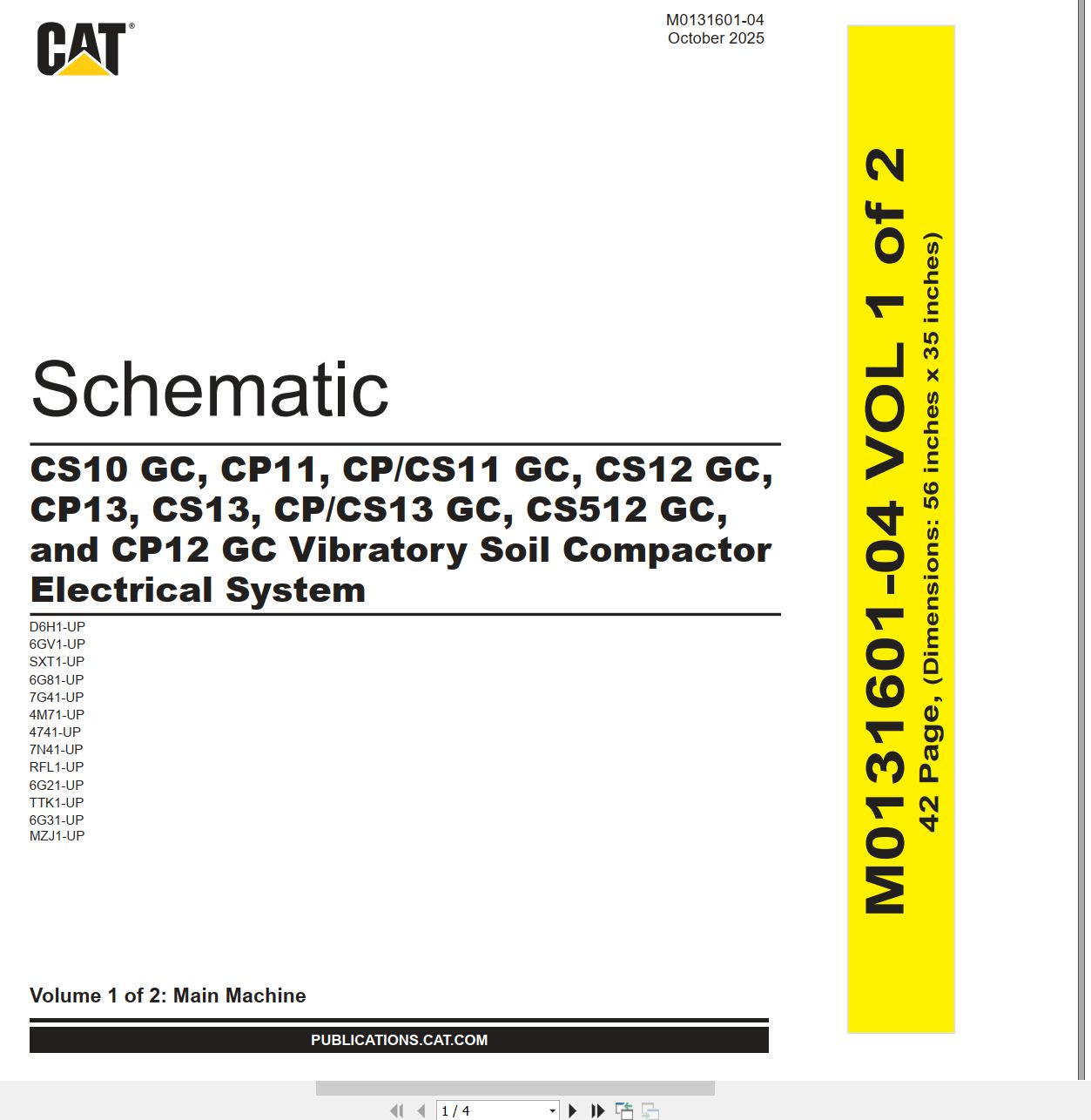 CAT Vibratory Soil Compactor CS10 GC to CP12 GC Electrical Schematic M0131601 04 2025 (1)